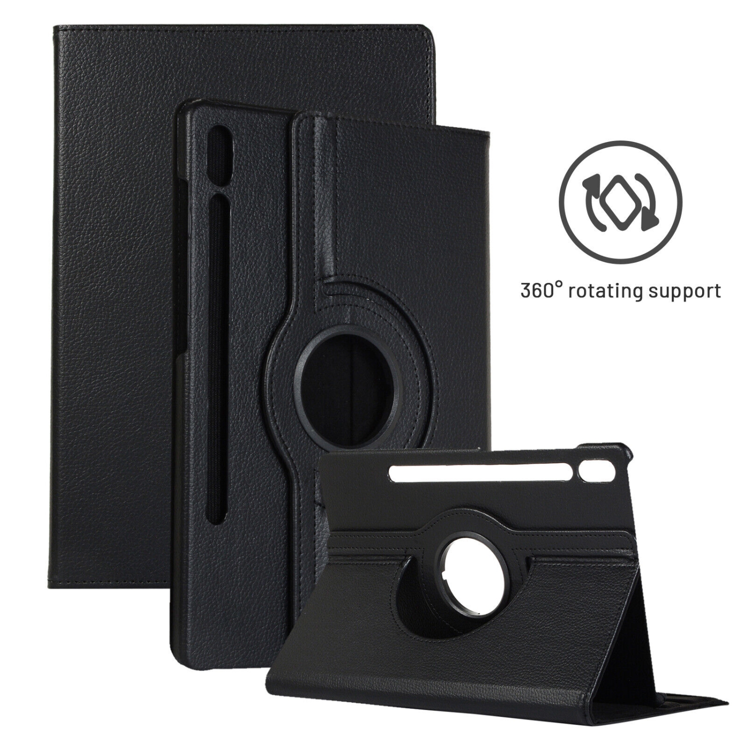 [CSmart] 360 Rotating PU Leather Tablet Case Smart Cover for Samsung Tab S9 / S9 FE 11", X710 / X510, Red