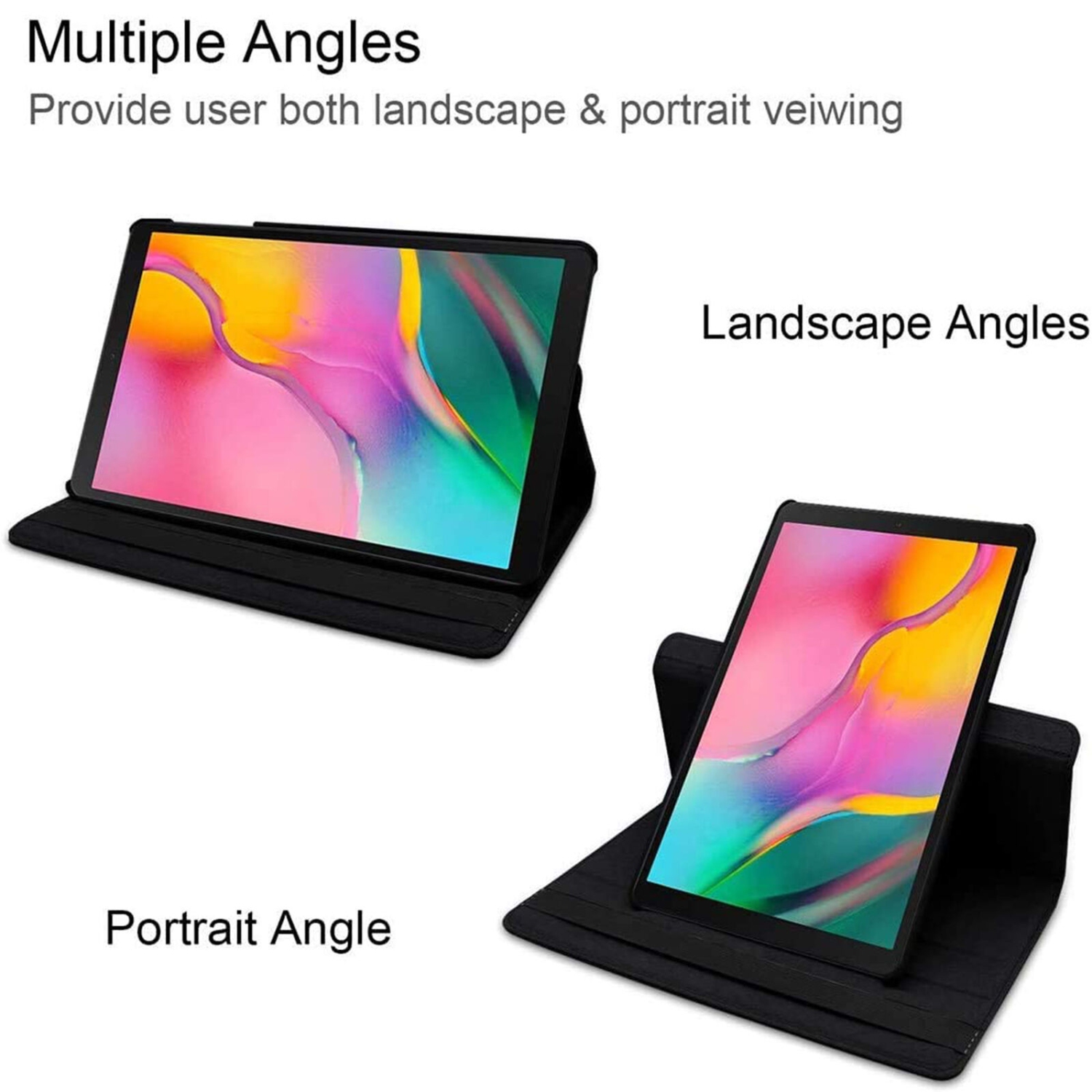 [CS] 360 Rotating PU Leather Tablet Case Smart Cover for Samsung Tab S9+ S9 FE+ S10+ Plus 12.4", X810 / X610 / X820, Hot Pink