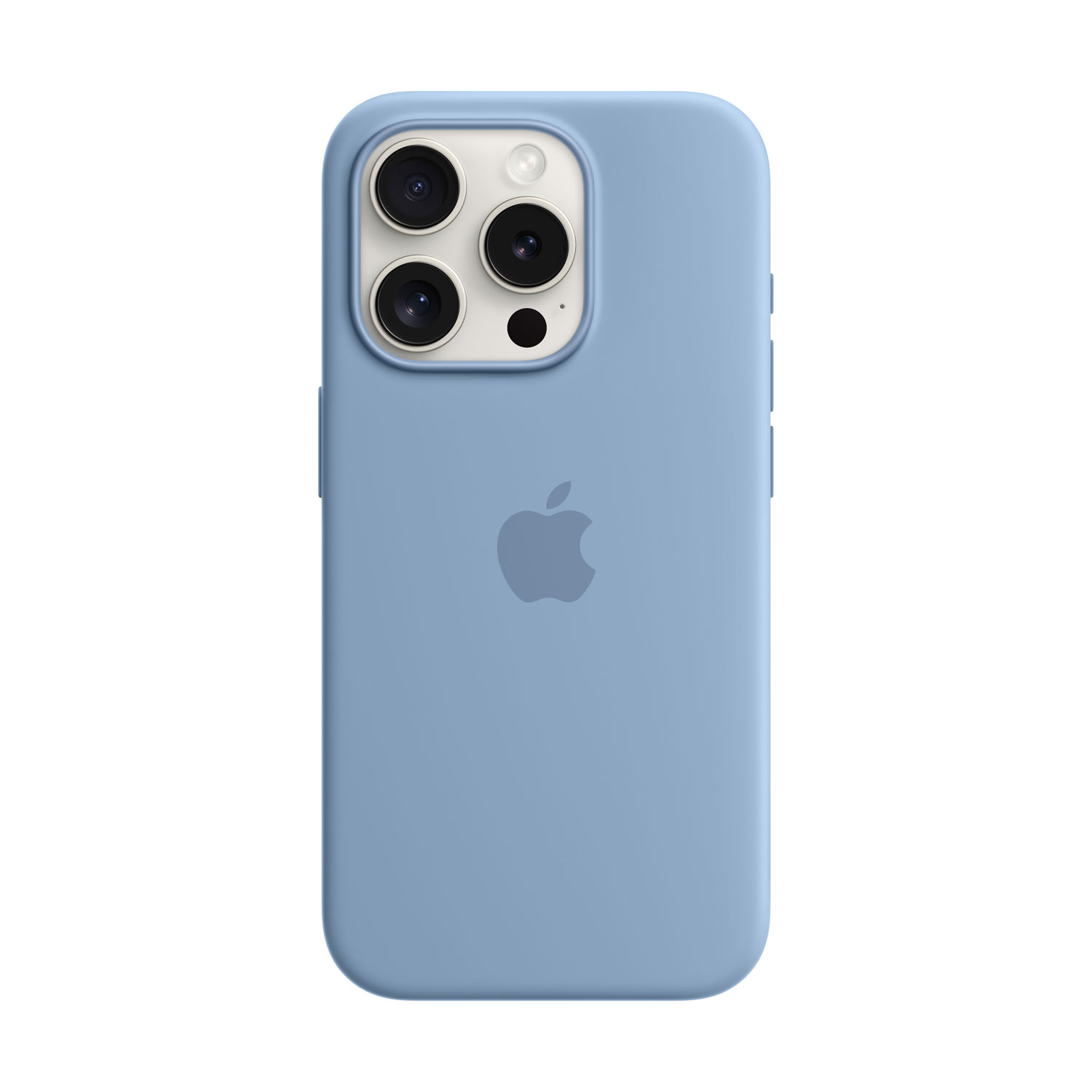 Apple Silicone Fitted Soft Shell Case with MagSafe for iPhone 15 Pro - Winter Blue