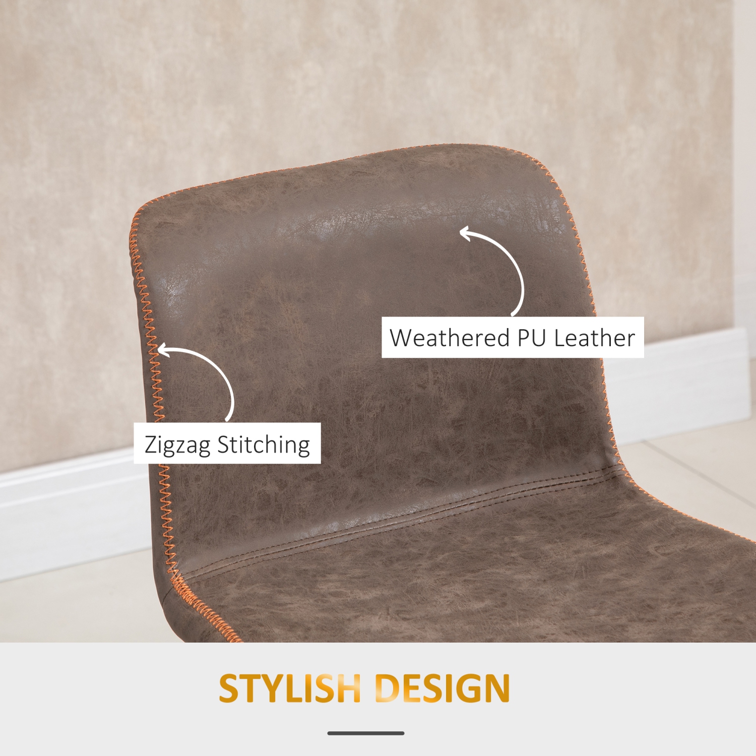 HOMCOM – Ensemble de 2 tabourets de bar pivotants à hauteur de comptoir avec hauteur et repose-pieds réglables, tabouret de cuisine rembourré en