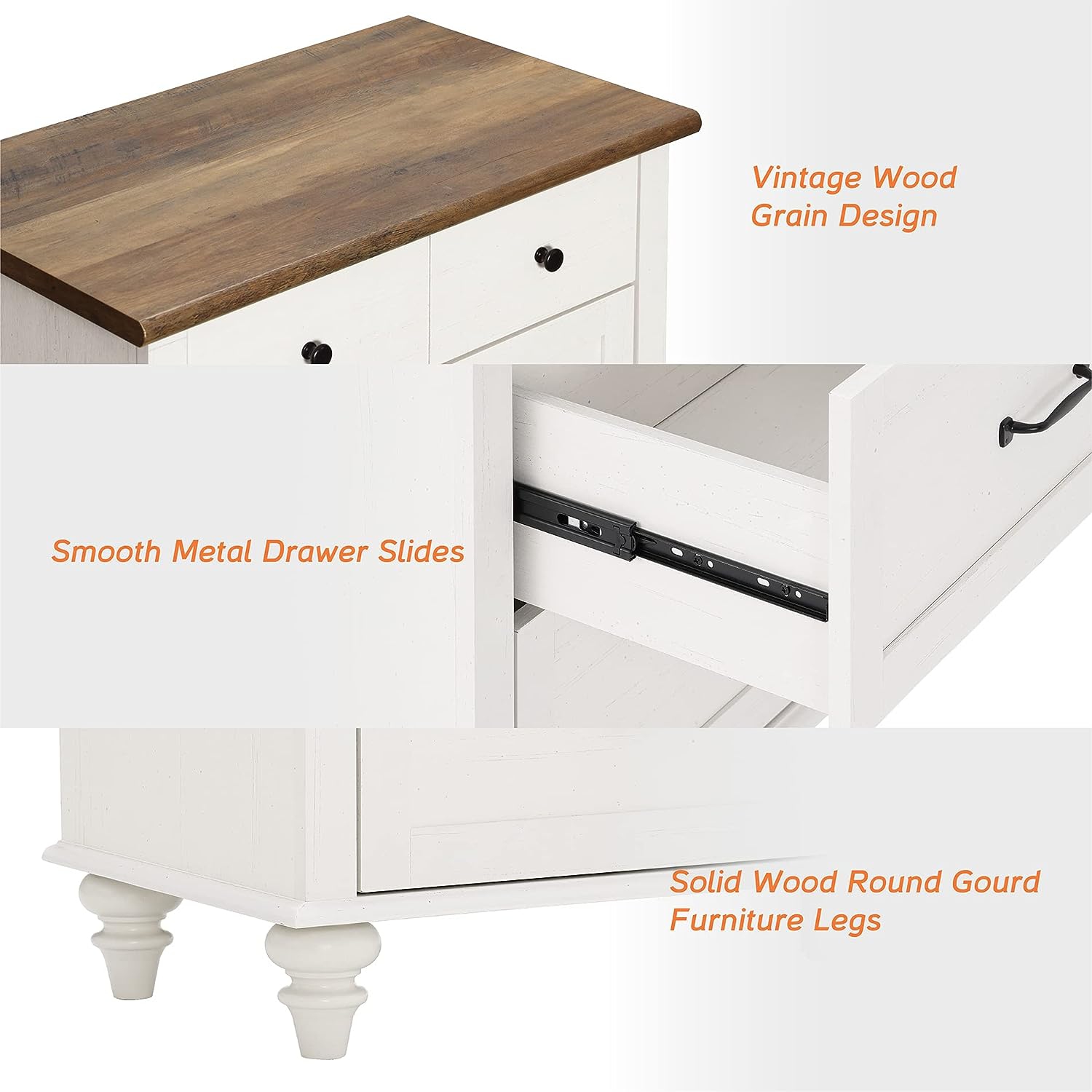 WAMPAT – Commode pour chambre d’enfant avec 10 tiroirs, commodes hautes blanches avec large commode pour salon, chambre de bébé, couloir