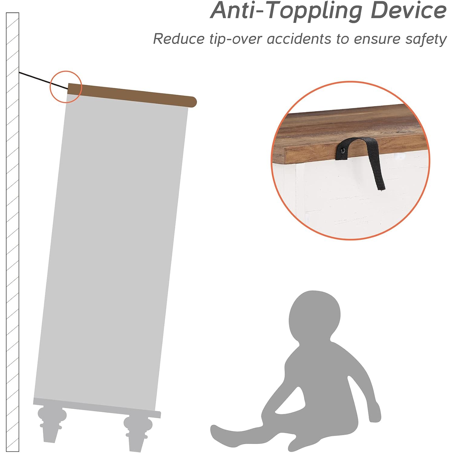 WAMPAT – Commode blanche pour chambre à coucher avec 5 tiroirs, grands commodes pour enfants avec large commode pour le salon, chambre de bébé,