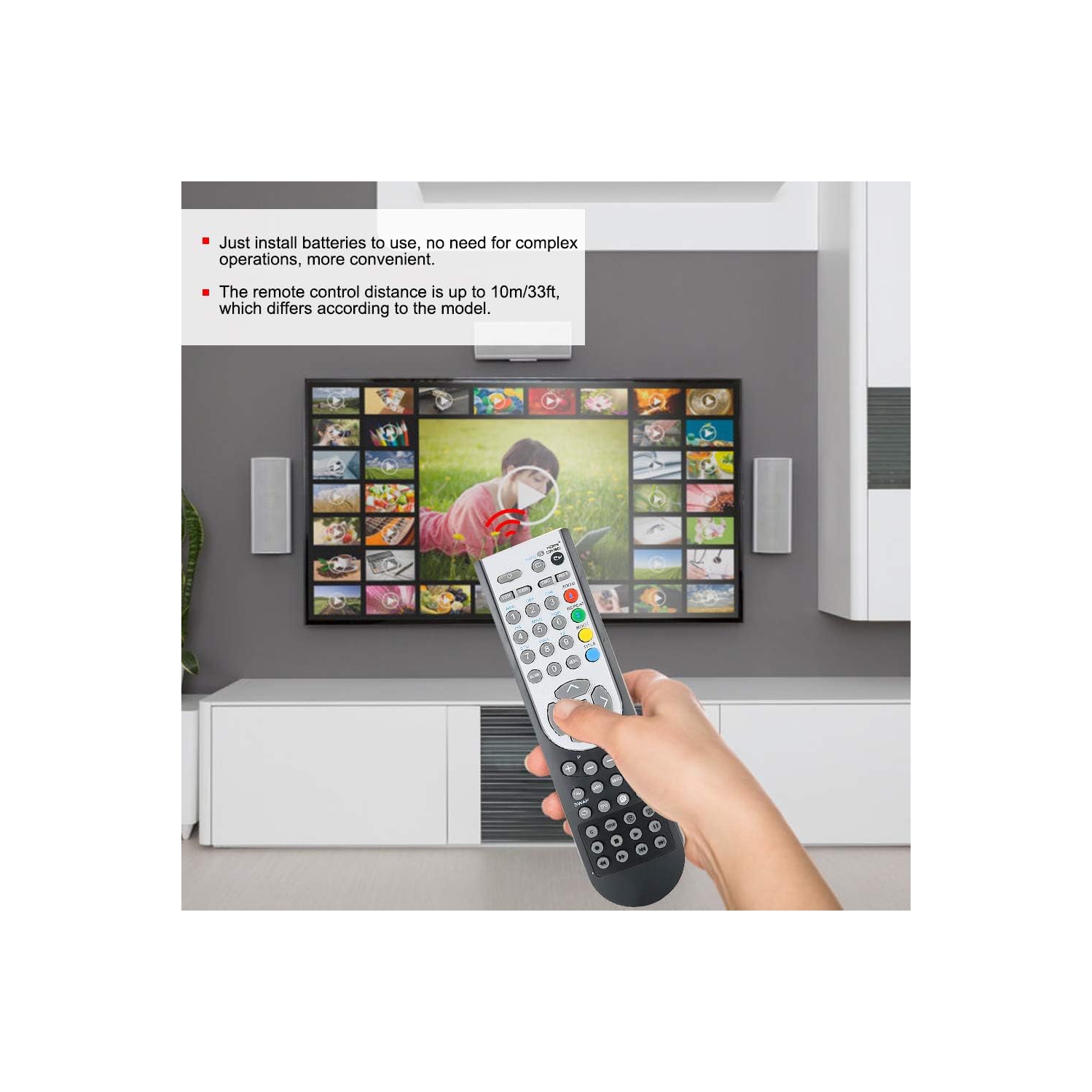 Télécommande universelle de rechange RC1900 pour téléviseur HITACHI d'OKI 16/19/22/24/26/32/37/39/40/42/46 pouces