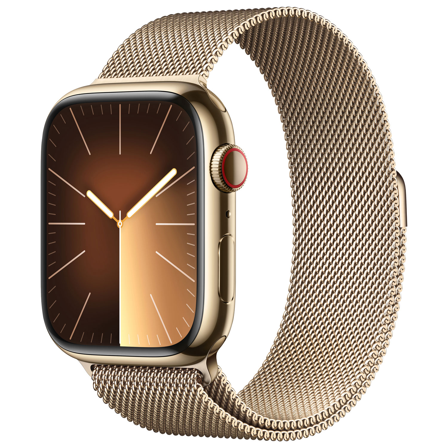 Apple Watch Series 9 (GPS + Cellular) 45mm Gold Stainless Steel Case with Gold Milanese Loop - Large