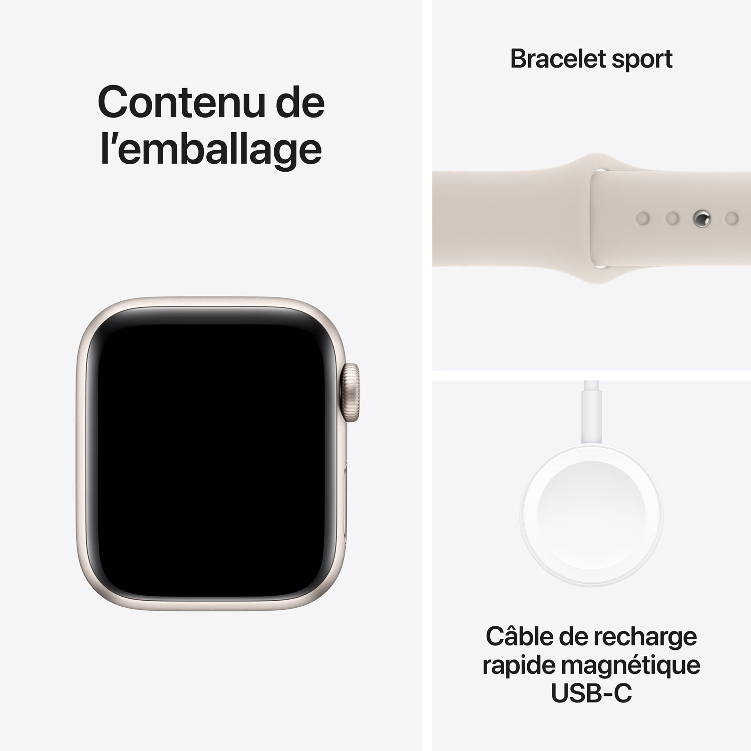 Apple Watch SE de 40 mm avec boîtier en aluminium et bracelet sport comète - Petit/Moyen