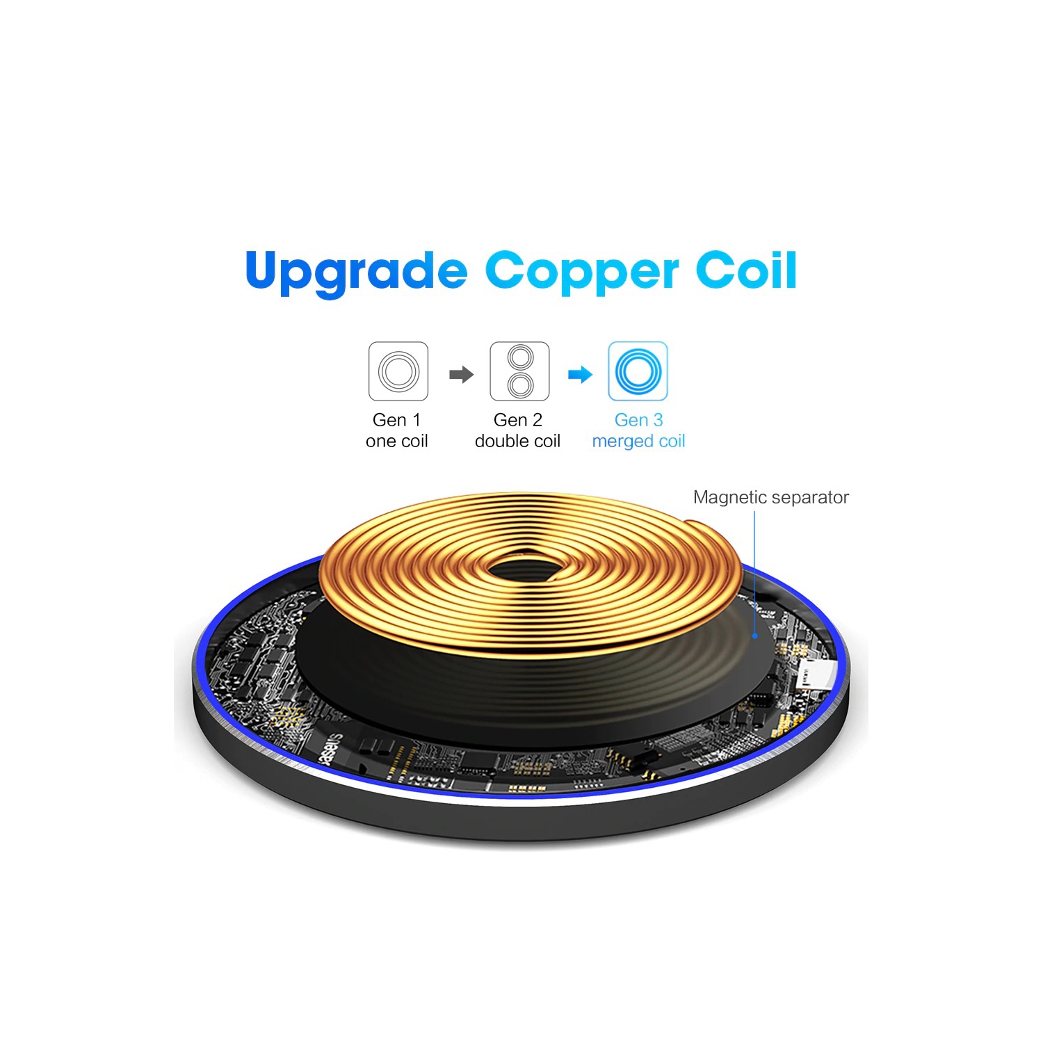 SuperShield 15w Qi Wireless Fast Charger Charging Pad Dock for Samsung Android Cell Phone iPhone 15 14 13 12 11