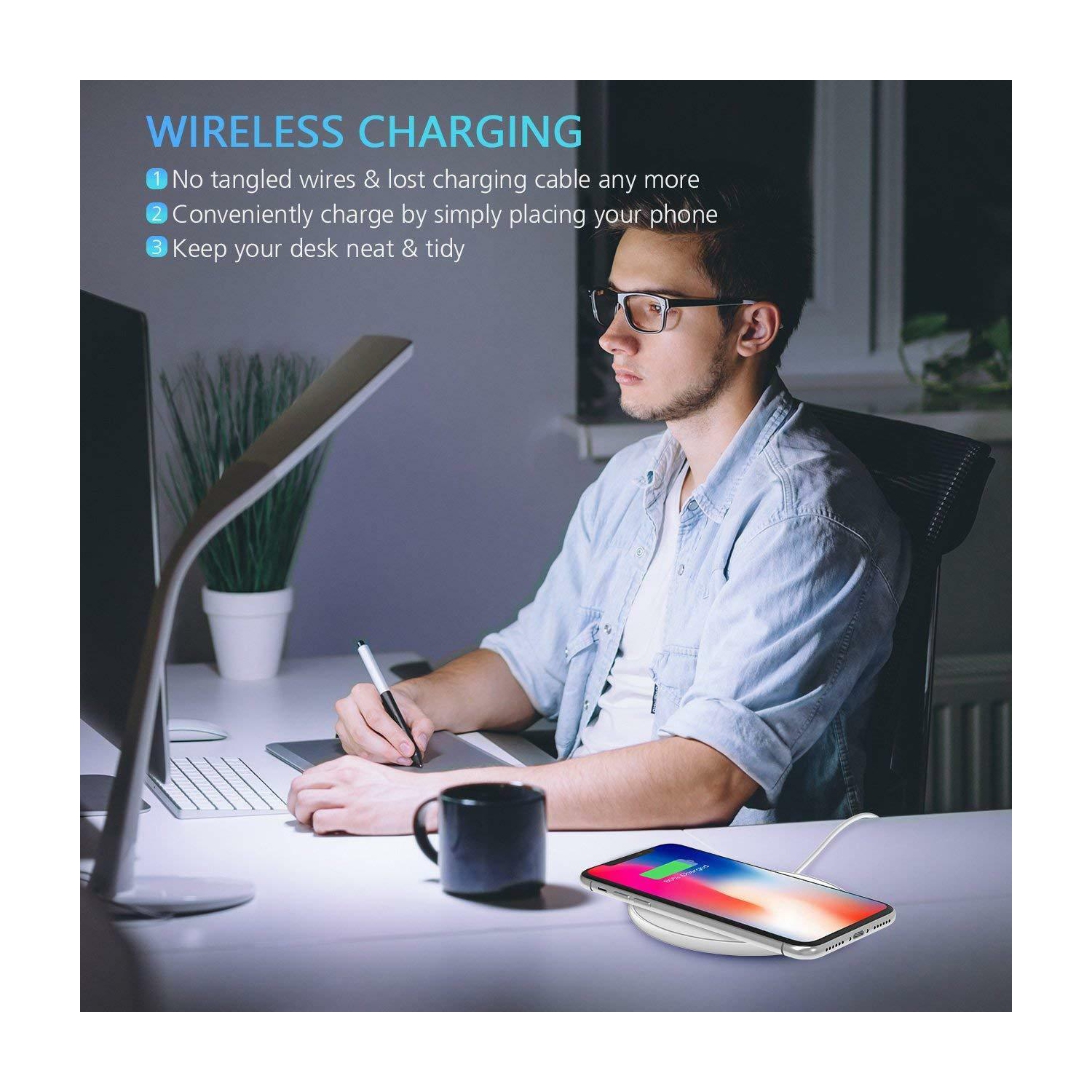 SuperShield 15w Qi Wireless Fast Charger Charging Pad Dock for Samsung Android Cell Phone iPhone 15 14 13 12 11