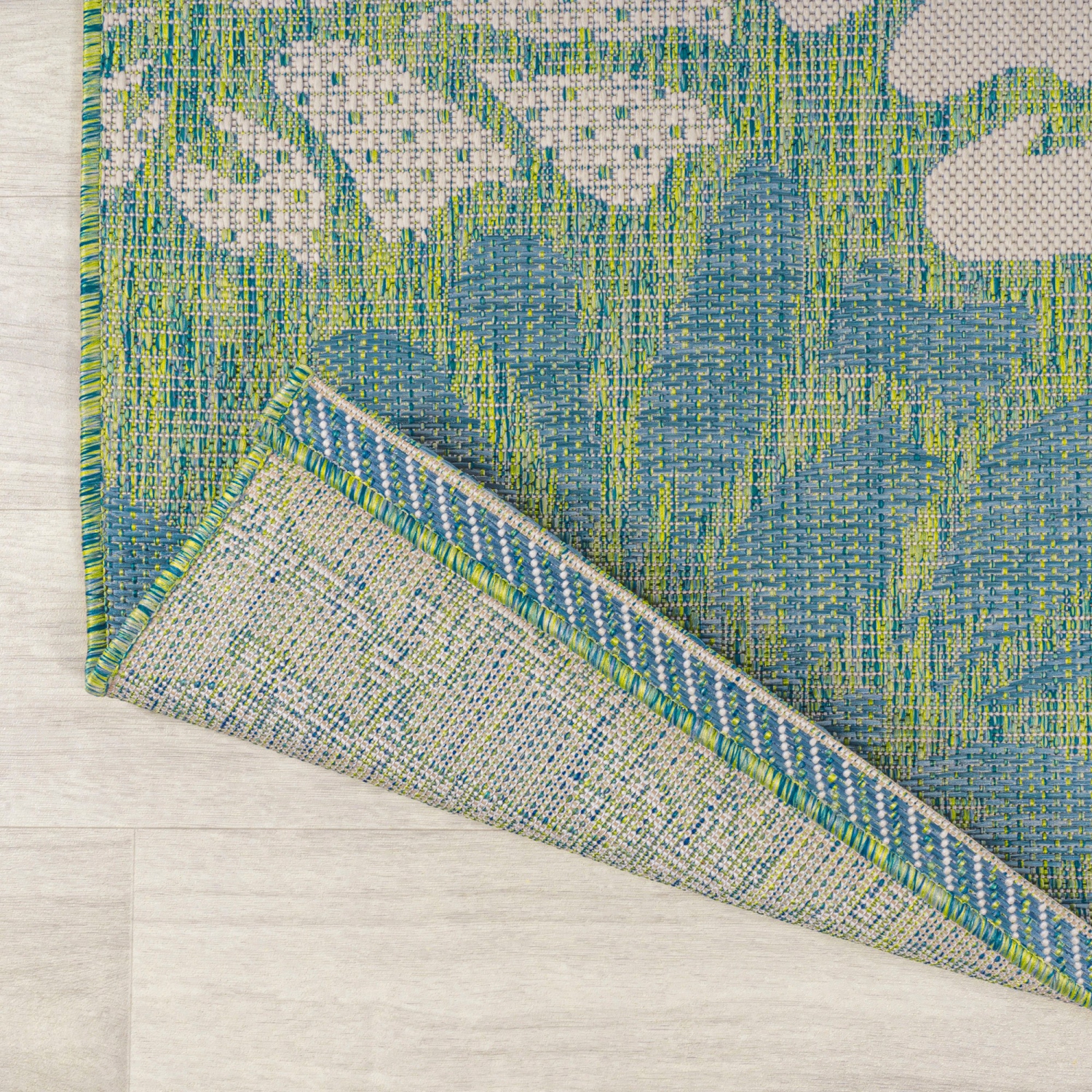 Tapis moderne tissé texturé à motif floral pour l'intérieur et l'extérieur Zinnia