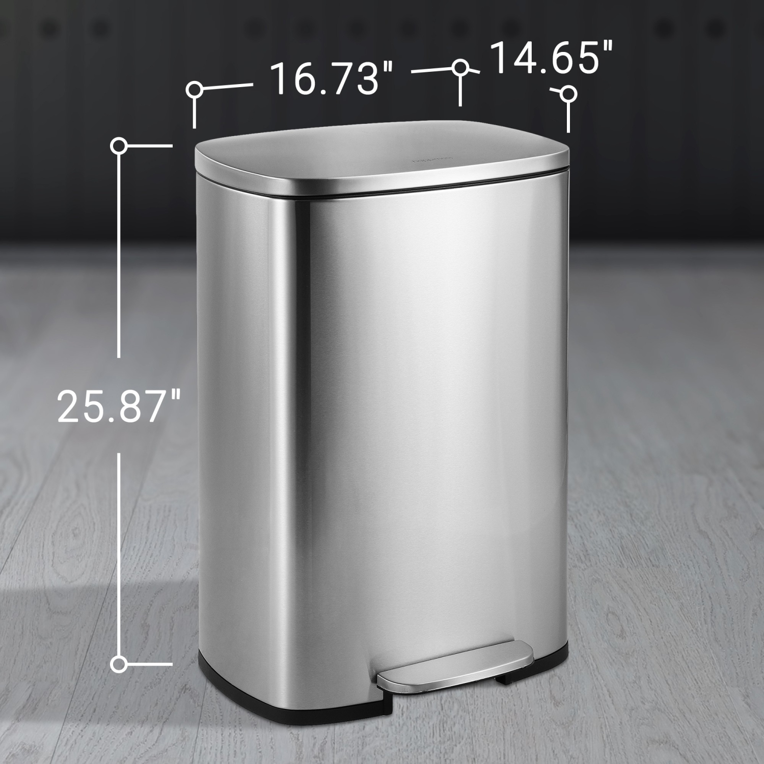 Connor Rectangular Trash Can with Soft-Close Lid and Mini Trash Can