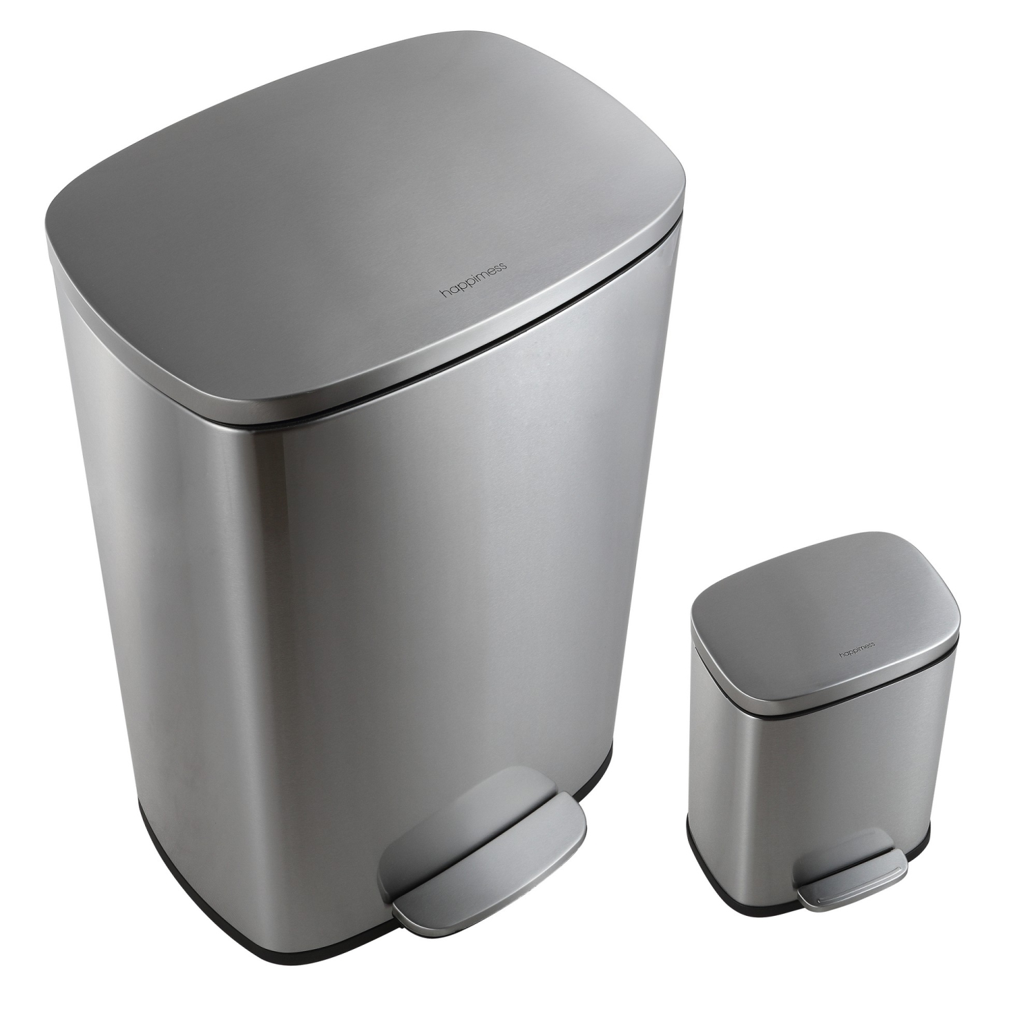 Connor Rectangular Trash Can with Soft-Close Lid and Mini Trash Can