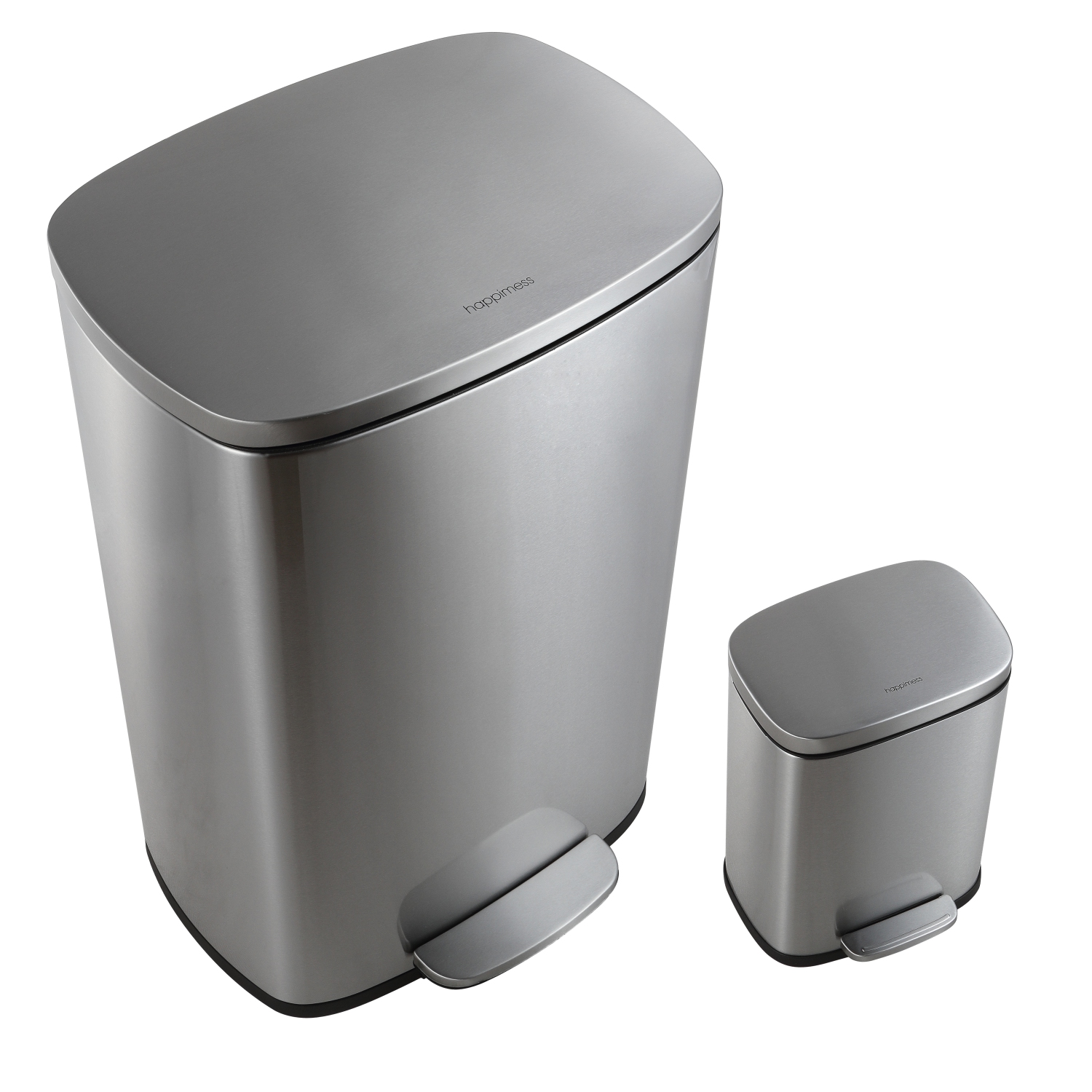 Connor Rectangular Trash Can with Soft-Close Lid and Mini Trash Can