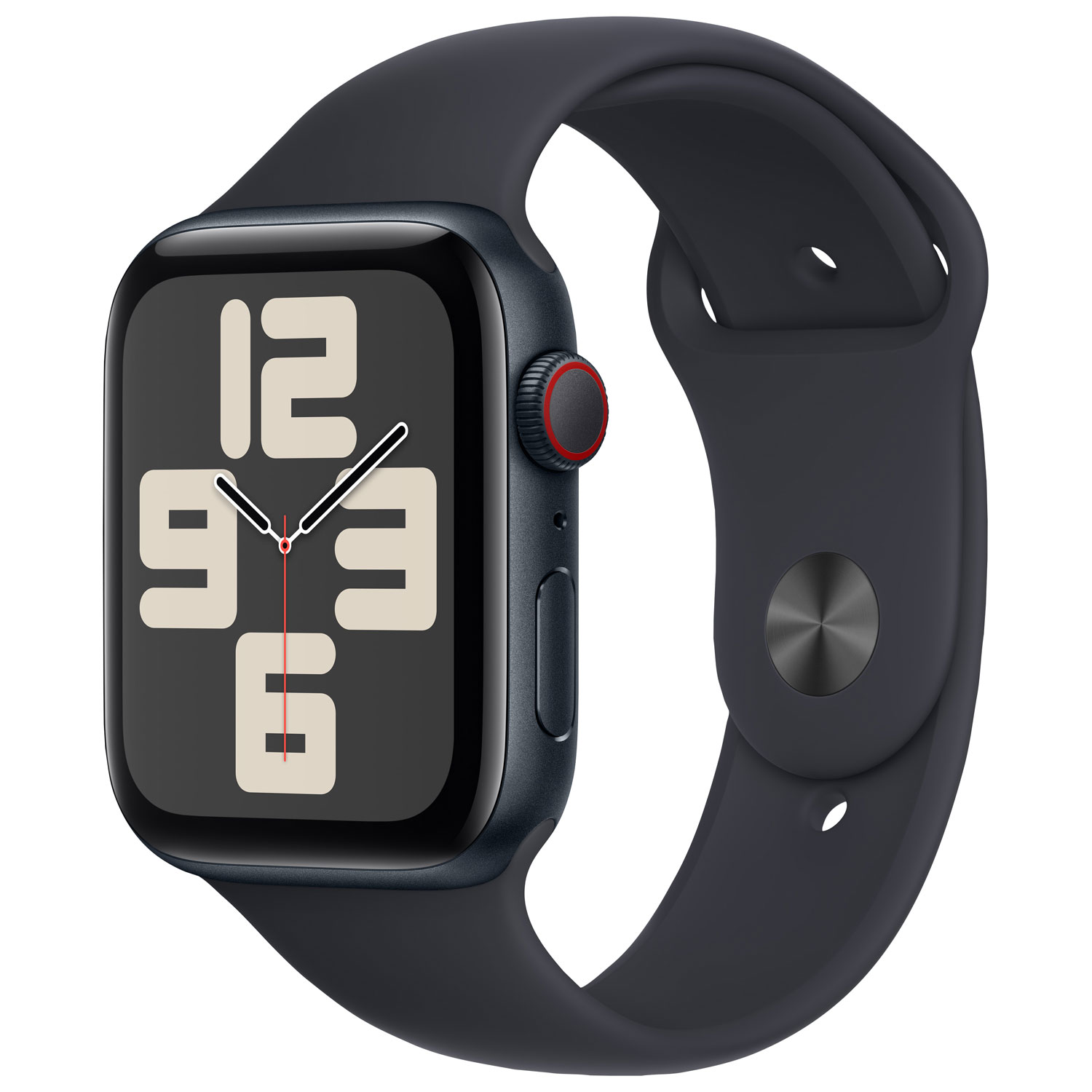 Apple Watch SE (GPS + Cellular) 44mm Midnight Aluminum Case with Midnight Sport Band - Small / Medium