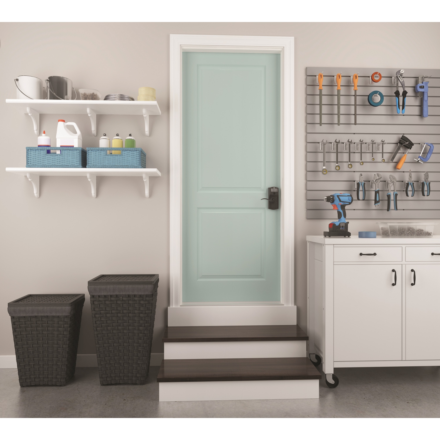 Schlage – serrure de porte à clavier électronique Camelot avec poignée d’appoint, noir mat