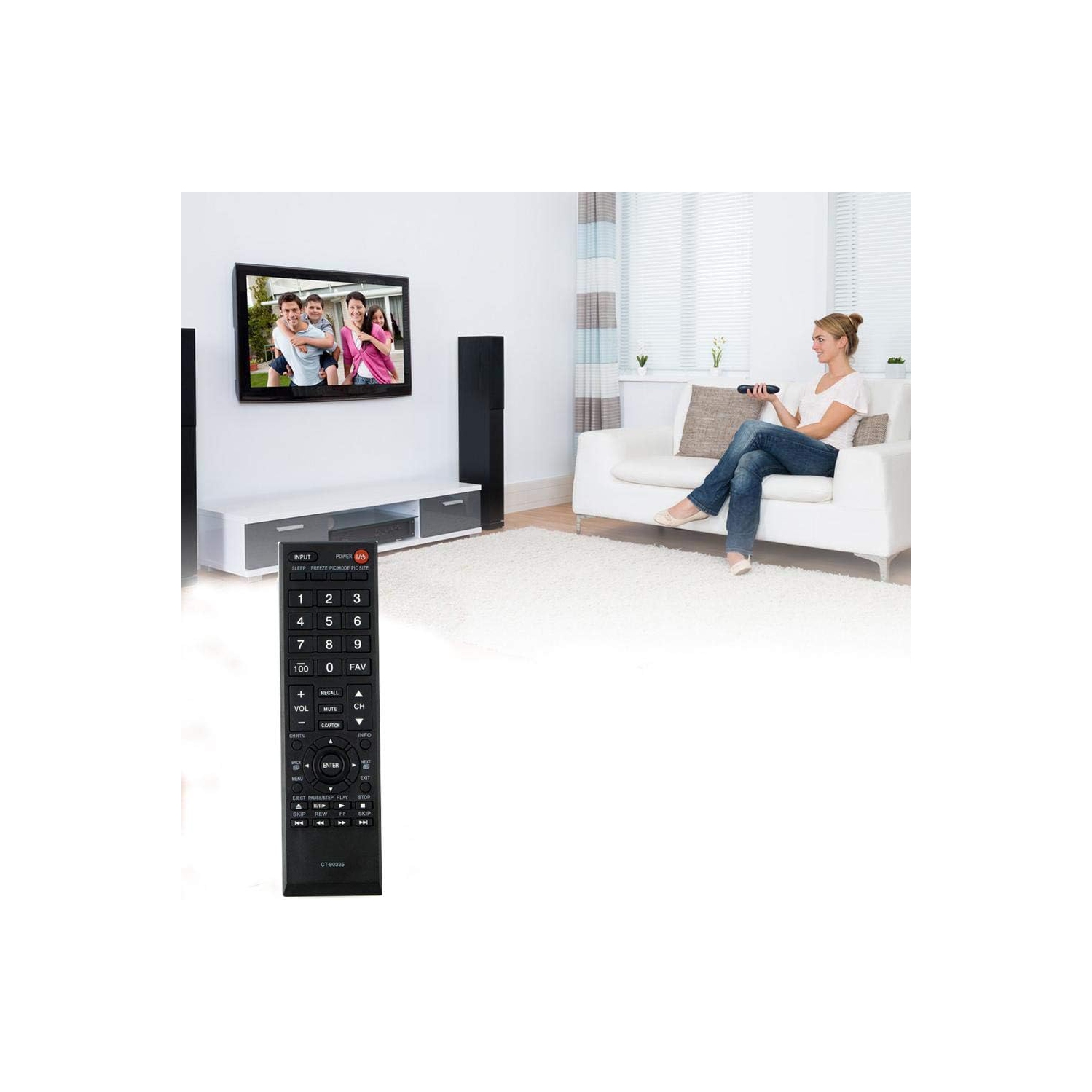 Replacement CT-90325 Remote TV Toshiba for Toshiba TV 19C100 19C100U 19Sl400 19Sl400U 19Sl410U 22AV600 22AV600UZ 22C10 22C10U 22C100 32L2400U 32L1400U