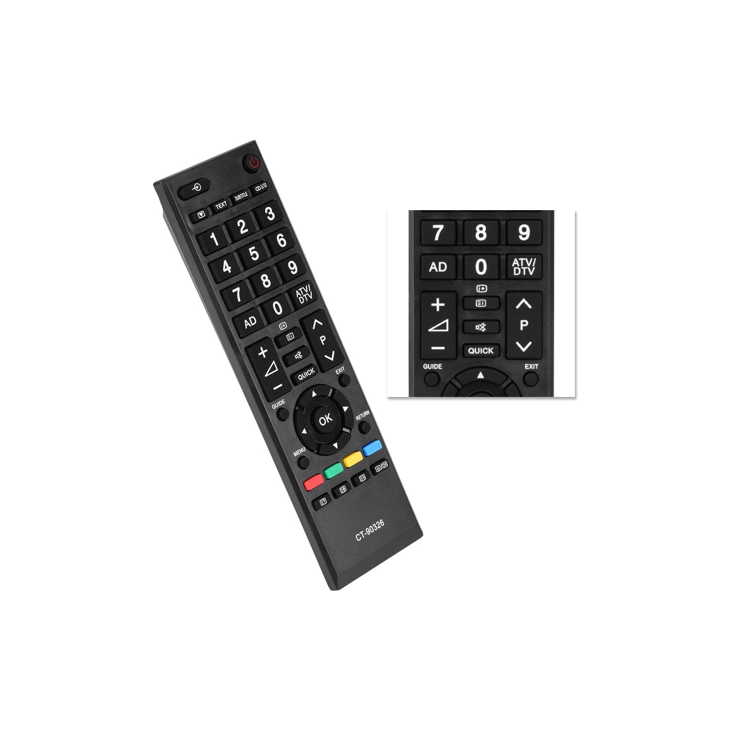 Remplacement de la télécommande de téléviseur CT-90326 de Toshiba pour le CT-90326 CT-90380 CT-90336 CT-90351 de Toshiba