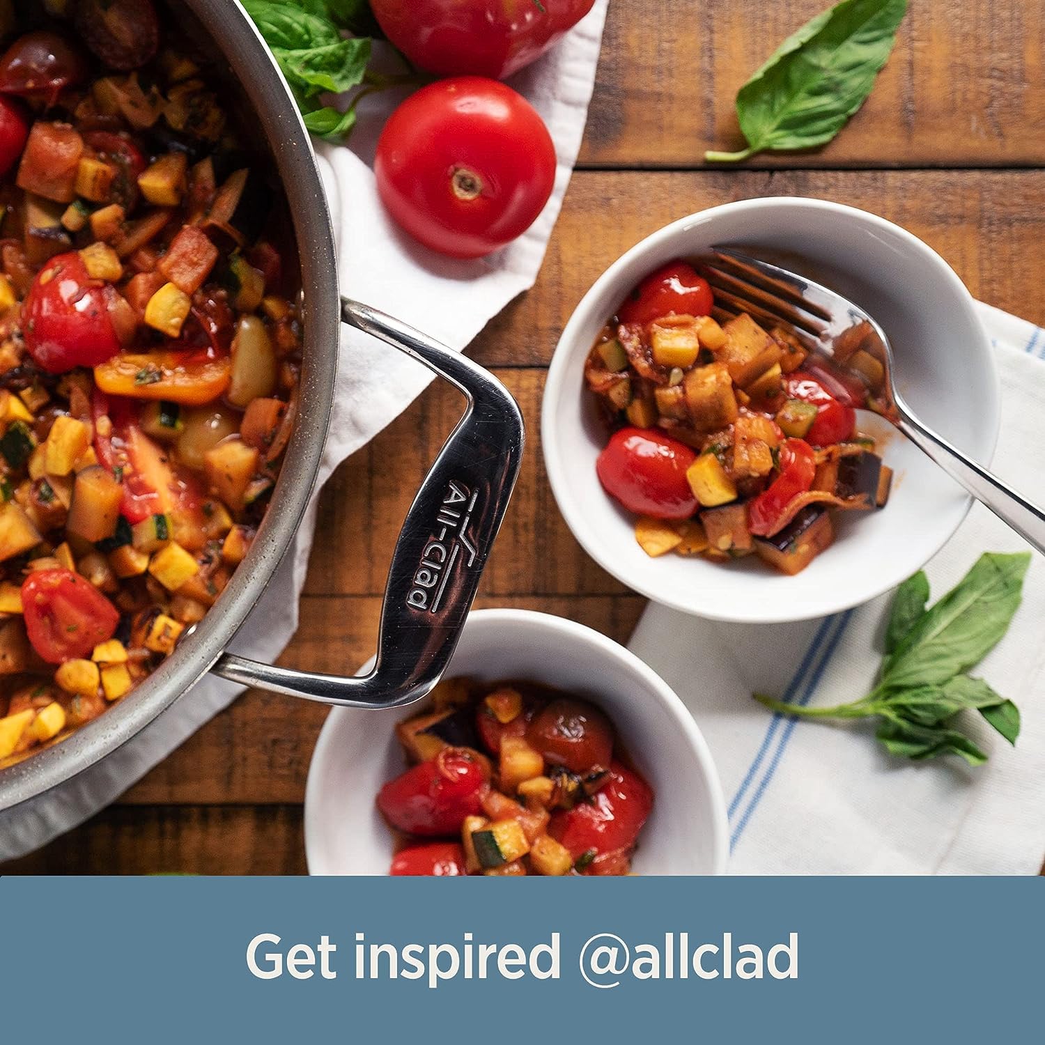 Poêle à frire D3&nbsp;cm en acier inoxydable All-Clad, 8&nbsp;cm et batterie de cuisine 10 po, 2&nbsp;cm, argenté