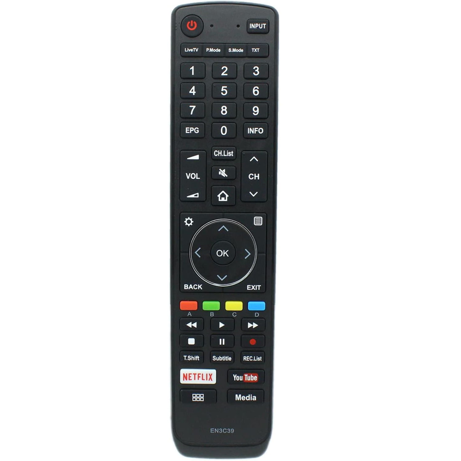 EN3C39 Remote Control Replacement for Hisense Smart TV 50N7 50P7 55N7 55P7 65N7 65N8 65N9 65P7 65P8 65P9 75N7 75N9 75P9 75P7 55PX 75R7 N7 N8 N9