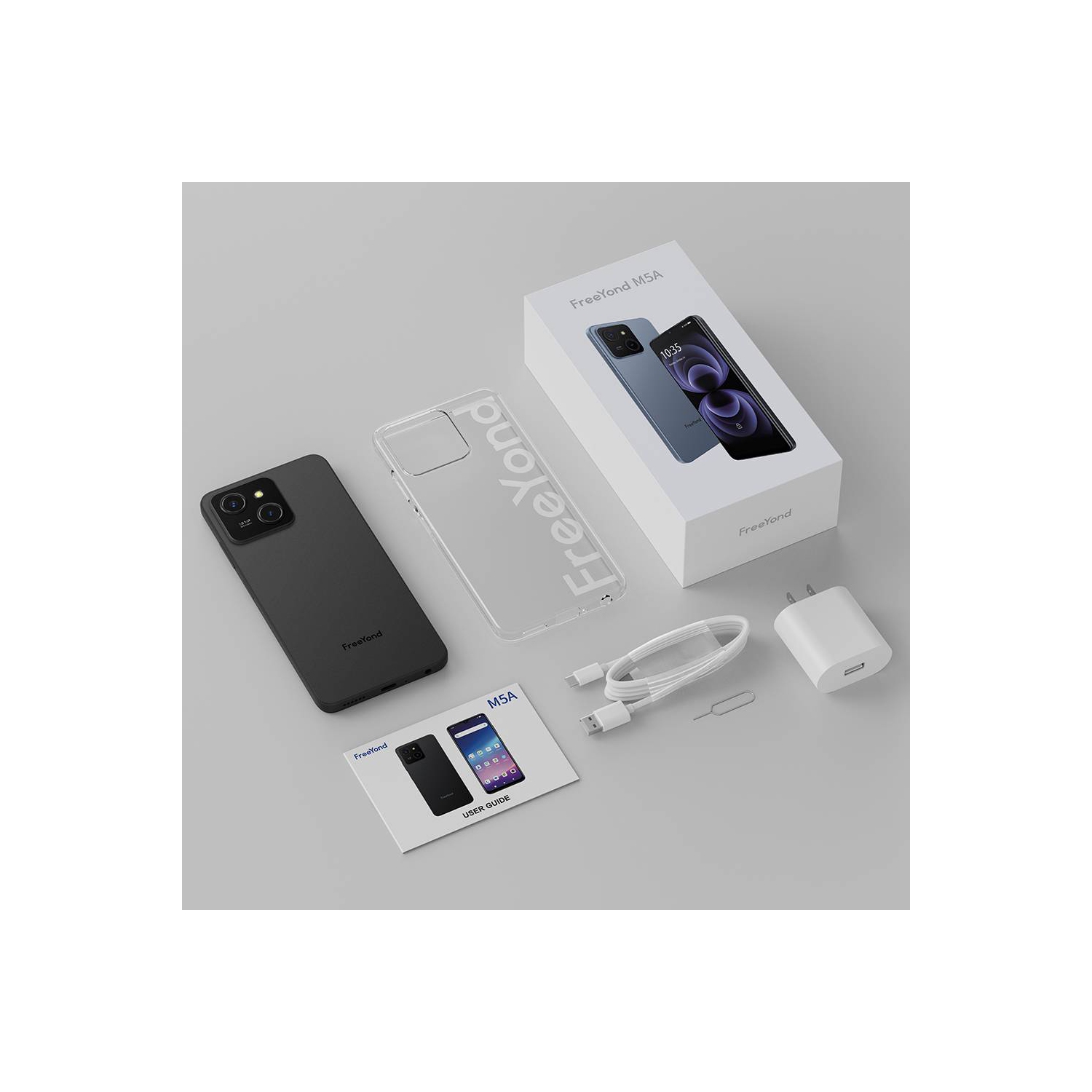 FreeYond M5A Smartphone, FHD+6.6" Display, 256G-Black-Unlocked