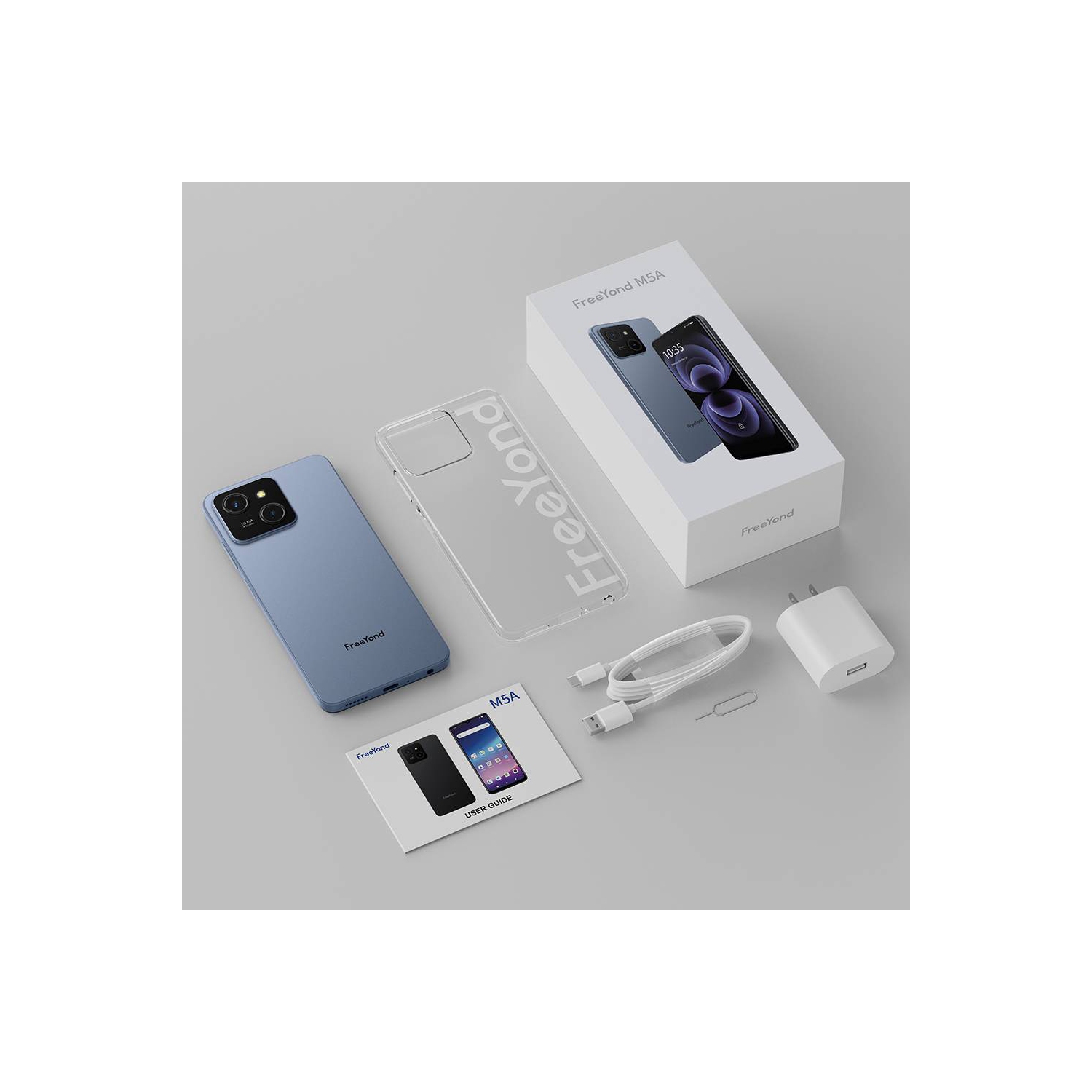 FreeYond M5A Smartphone, FHD+6.6" Display, 256G-Black-Unlocked