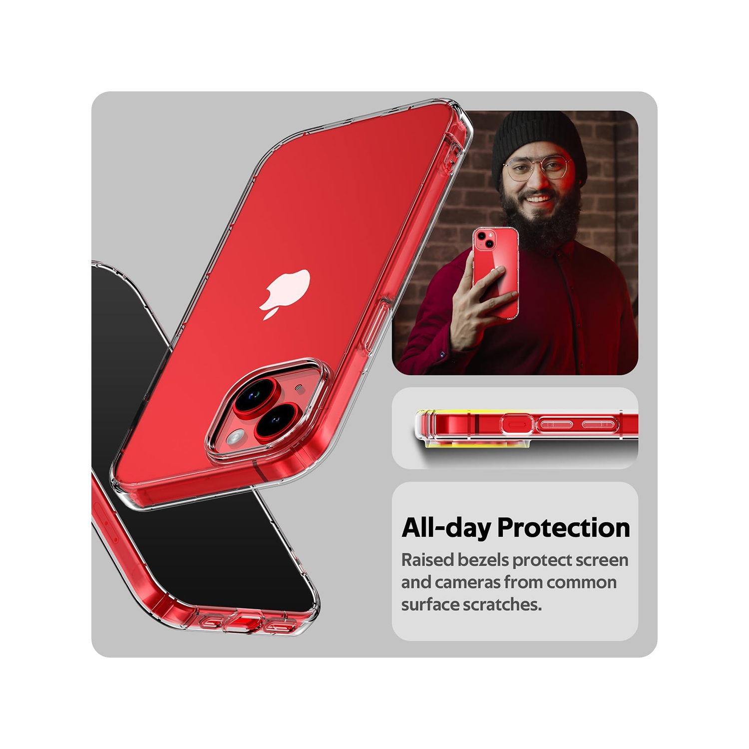 Étui SOUPLE transparent en TPUR de XCRS avec étui souple hybride pour iPhone 15 d'Apple 2023