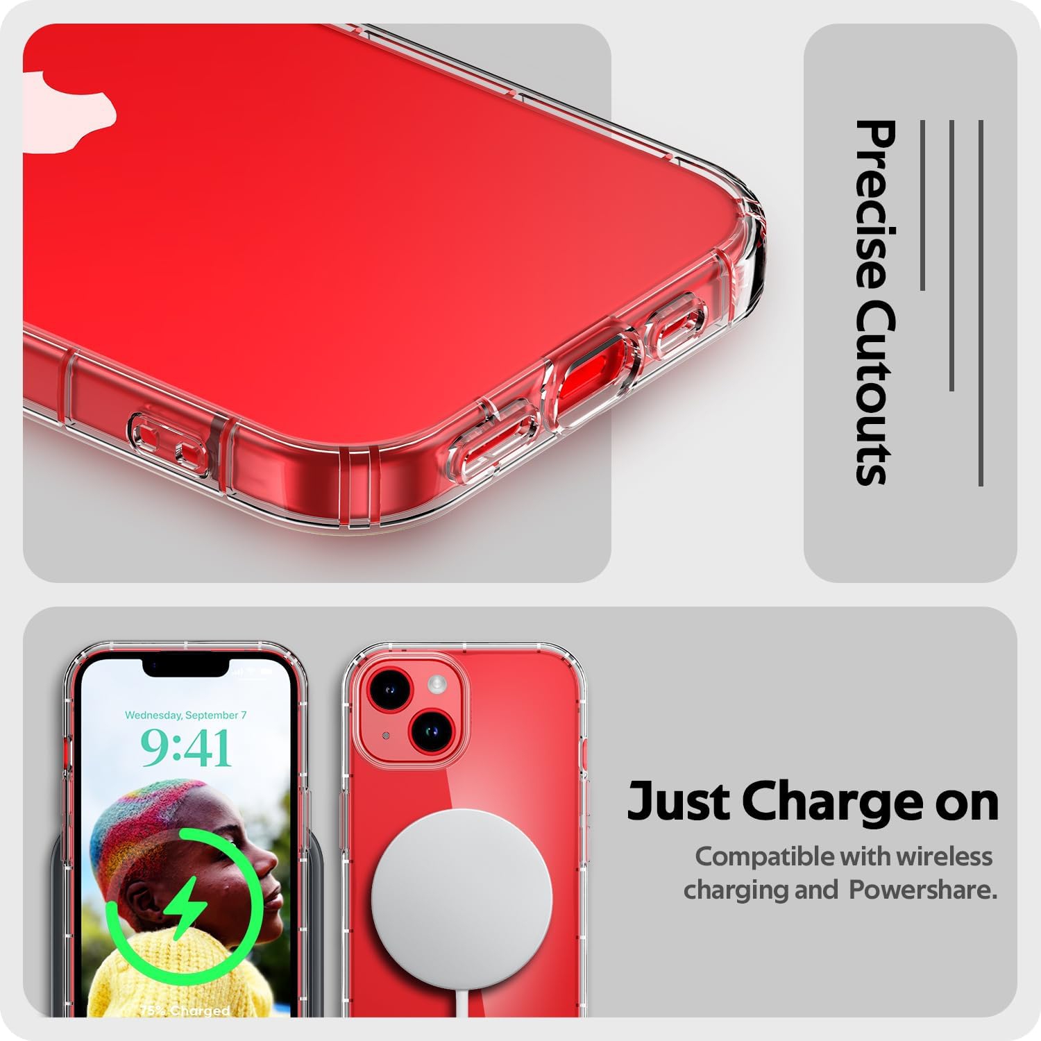 Étui SOUPLE transparent en TPUR de XCRS avec étui souple hybride pour iPhone 15 d'Apple 2023