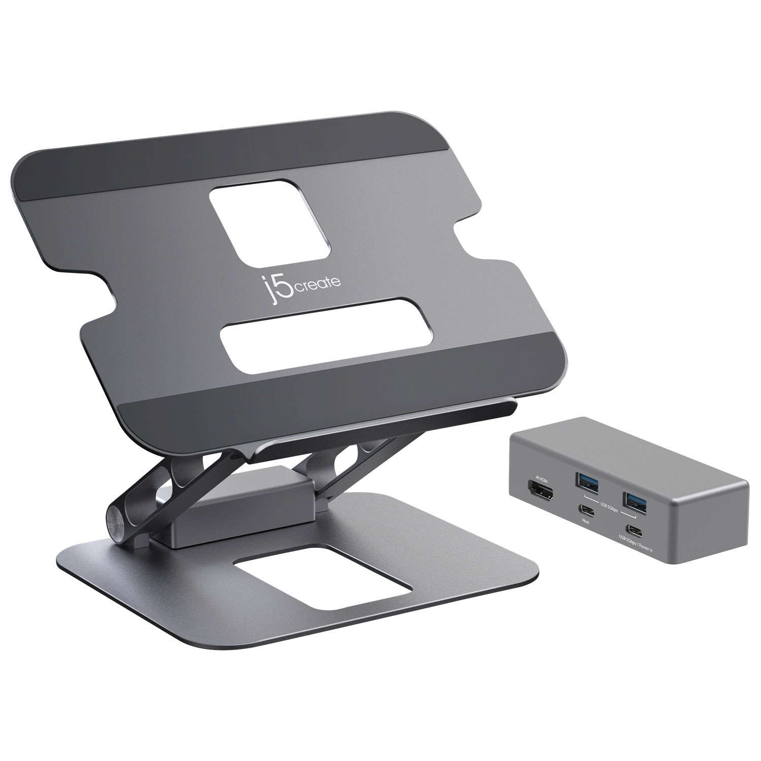 j5create Multi-Angle 4K Docking Stand - Space Grey
