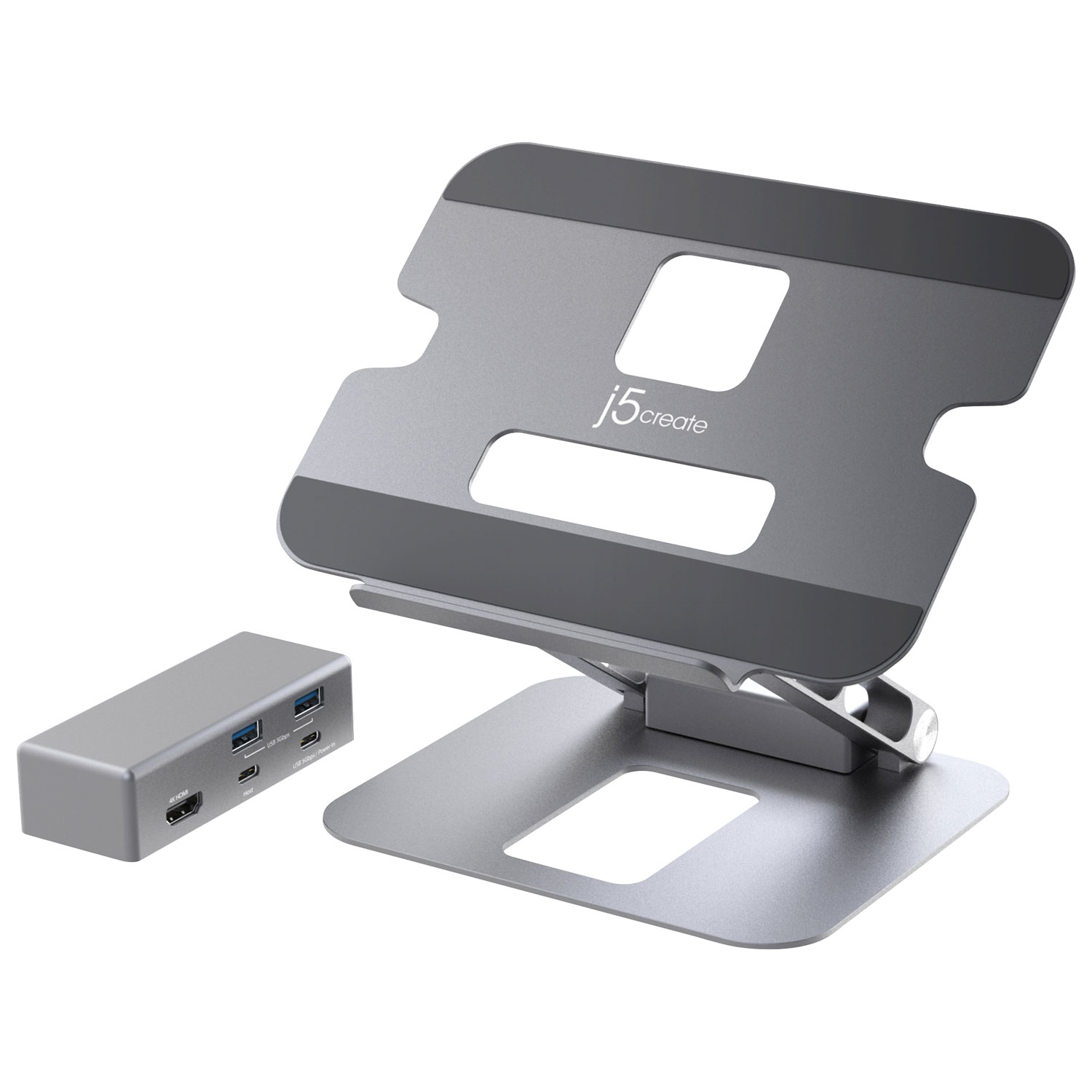j5create Multi-Angle 4K Docking Stand - Space Grey