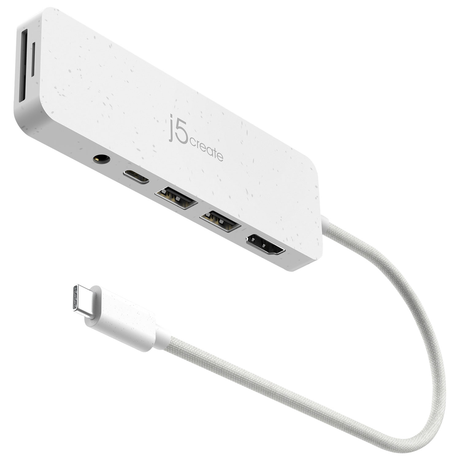 Concentrateur USB-C à multiples ports avec Power Delivery de j5create - Blanc