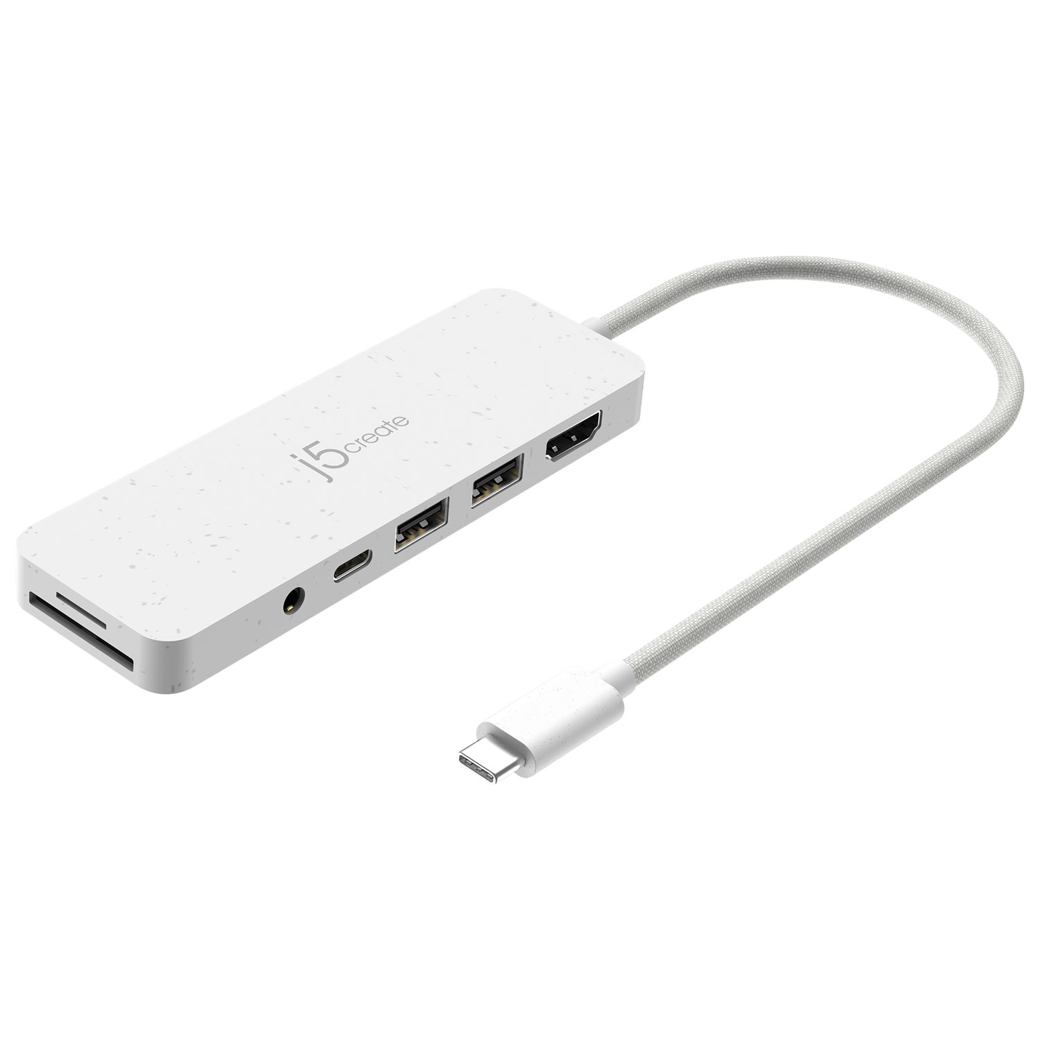 Concentrateur USB-C à multiples ports avec Power Delivery de j5create - Blanc