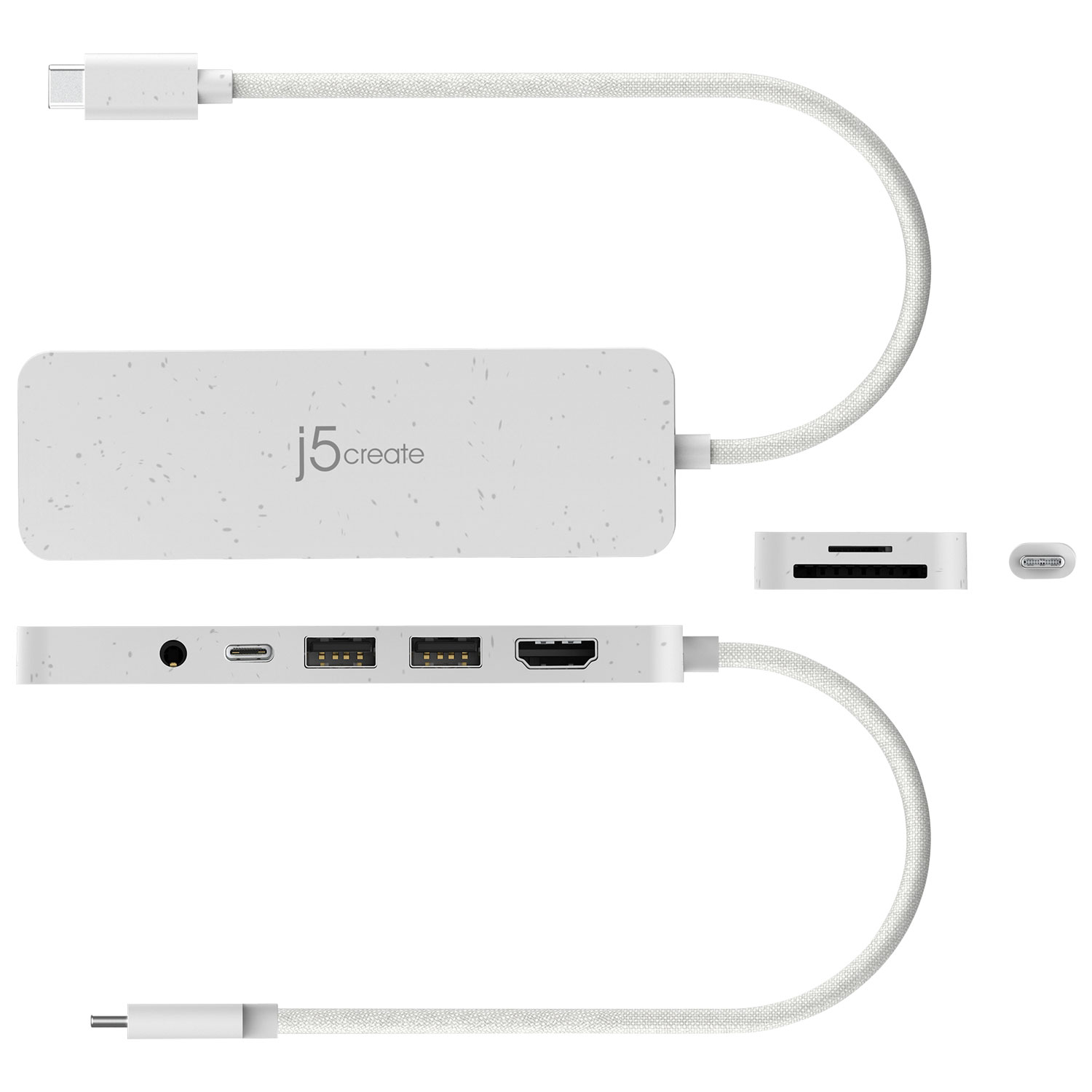 Concentrateur USB-C à multiples ports avec Power Delivery de j5create - Blanc