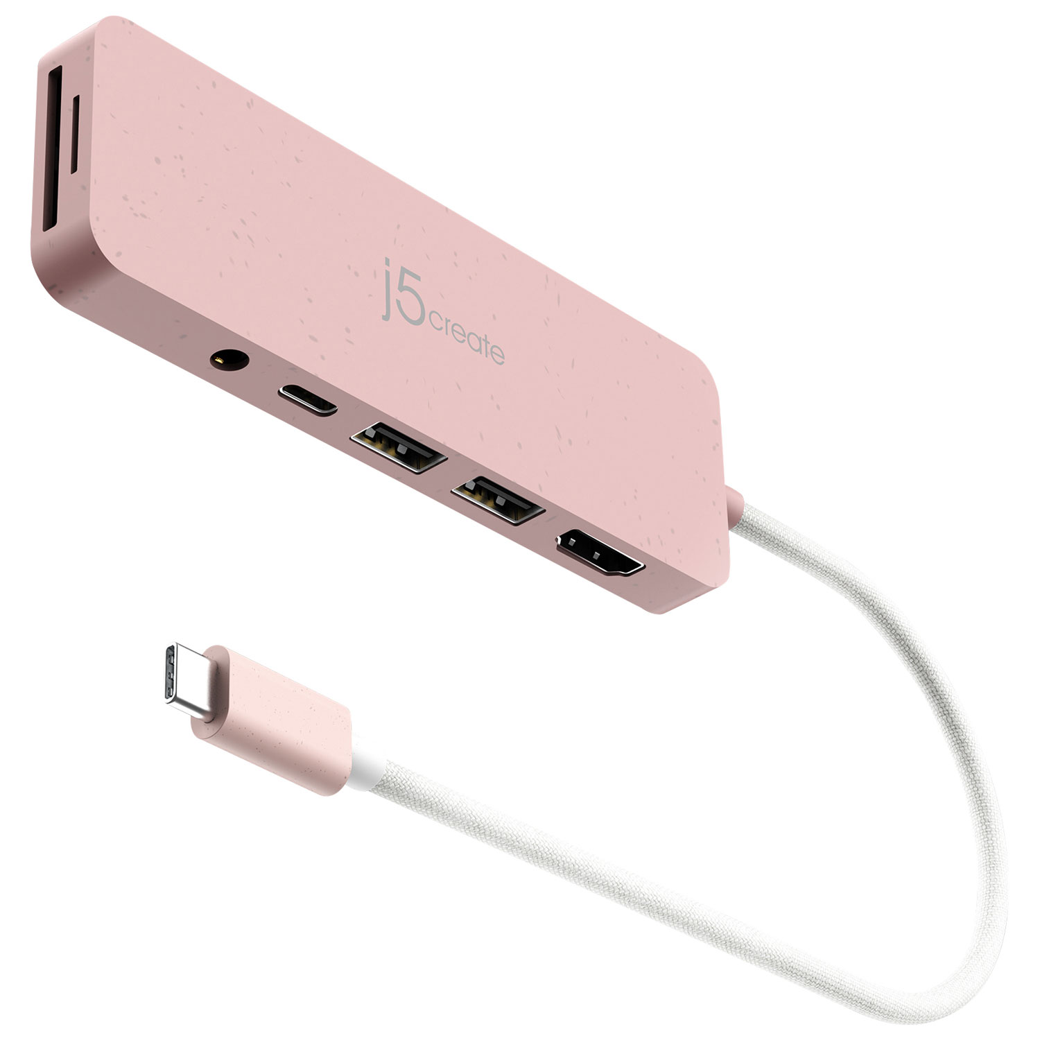 j5create Eco-Friendly USB-C Multi-Port Hub with Power Delivery - Rose