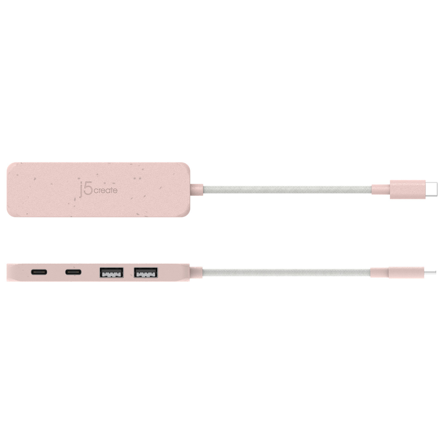 Concentrateur USB-C à type C/type A de j5create - Rose