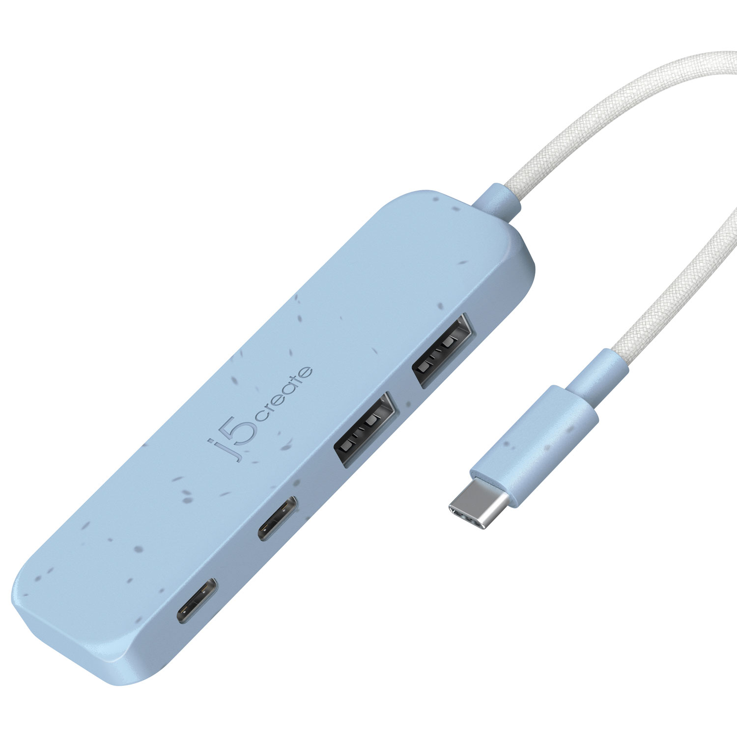 Concentrateur USB-C à type C/type A de j5create - Cyan