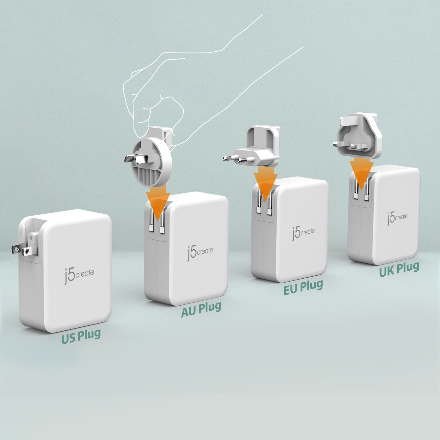 j5create 130W 4-Port USB-C GaN Wall Charger - White