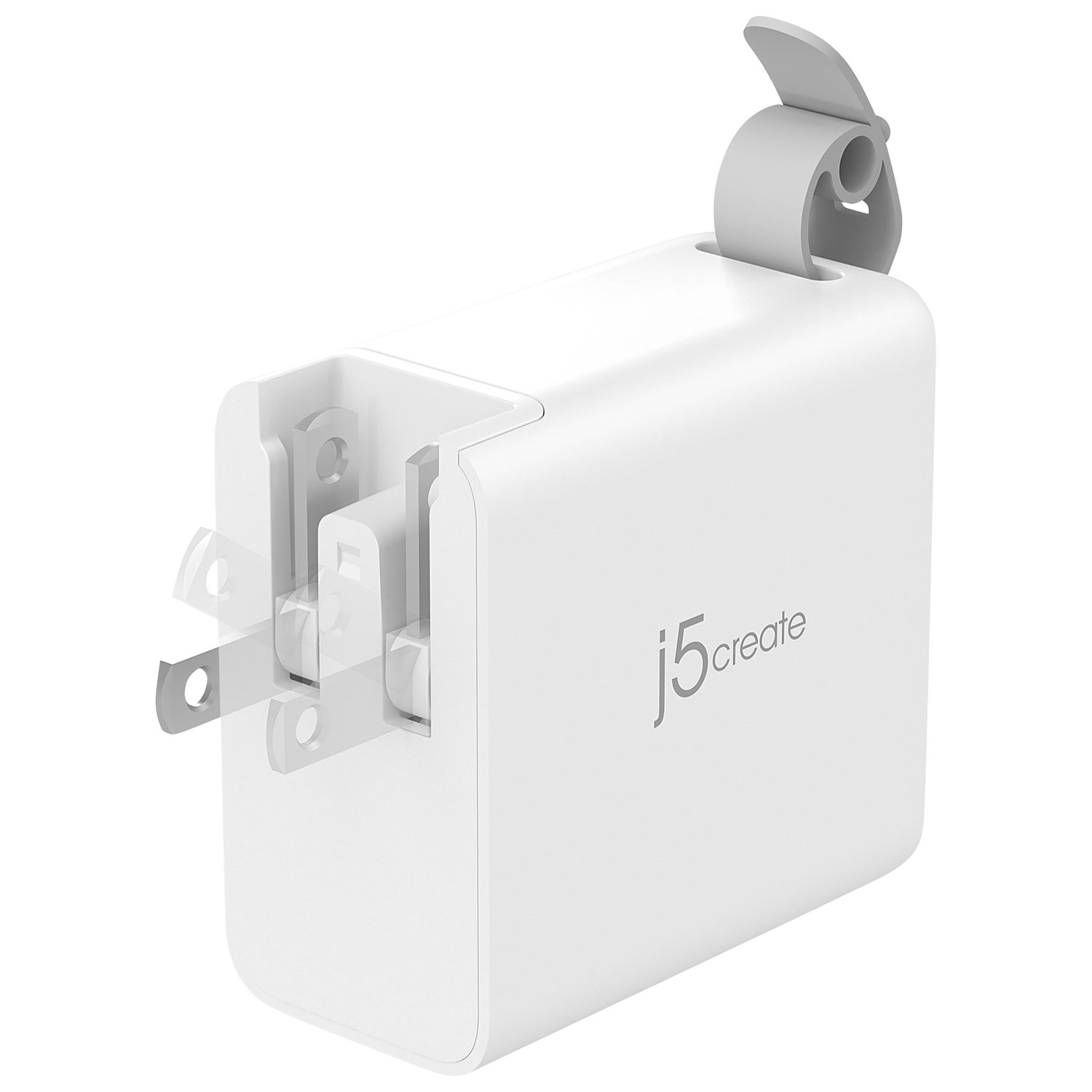 Chargeur mural à 3 ports USB-A/USB-C de 45 W Traveler de j5create - Blanc
