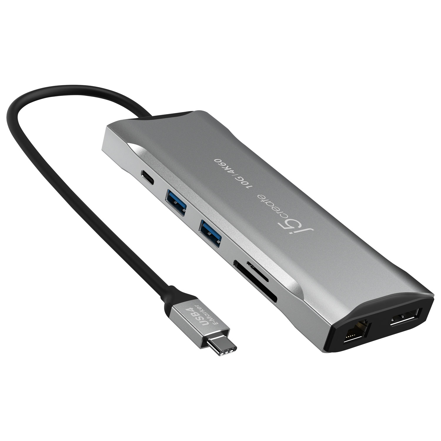 Mini station d'accueil USB-C pour trois moniteurs Elite de j5create - Gris spatial