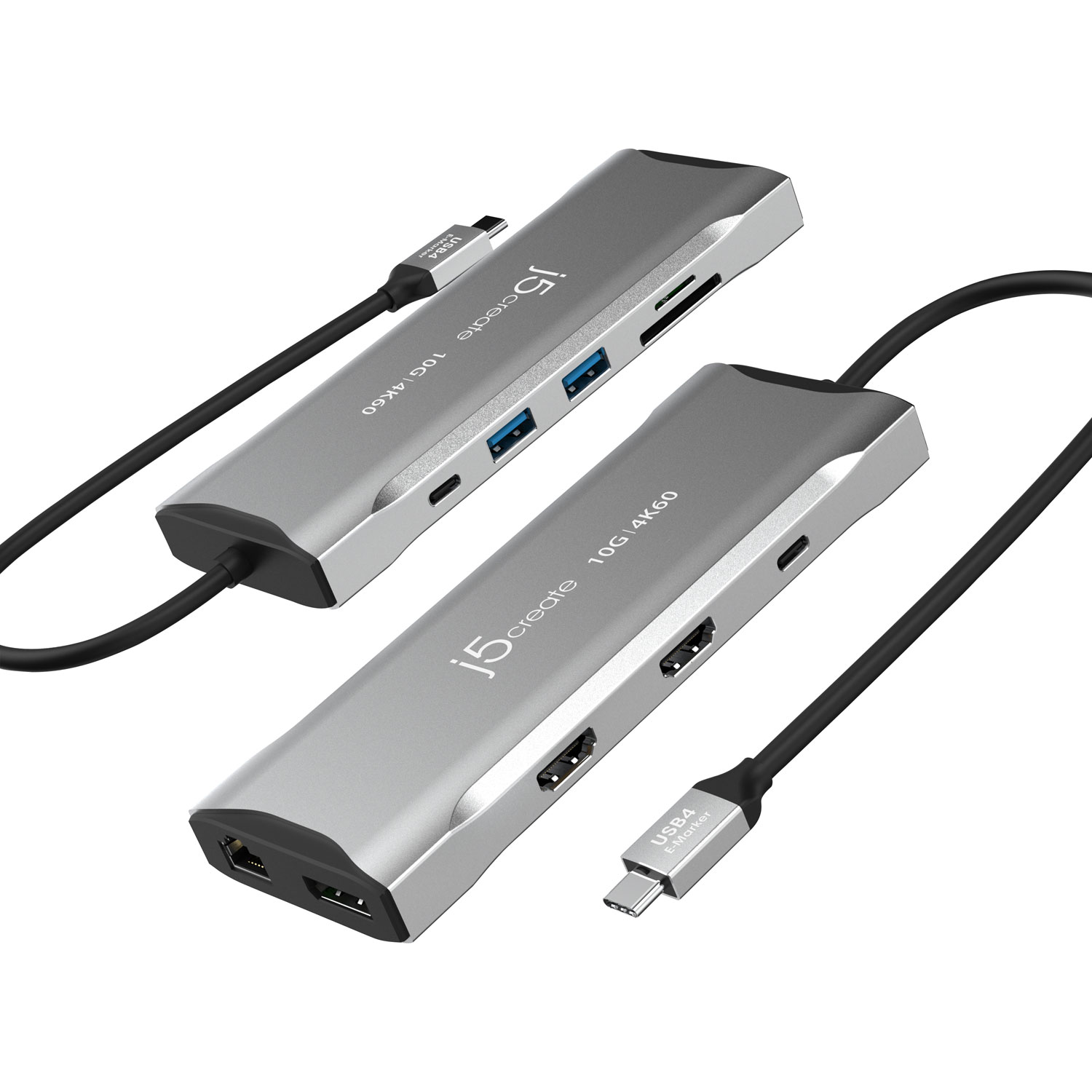 Mini station d'accueil USB-C pour trois moniteurs Elite de j5create - Gris spatial