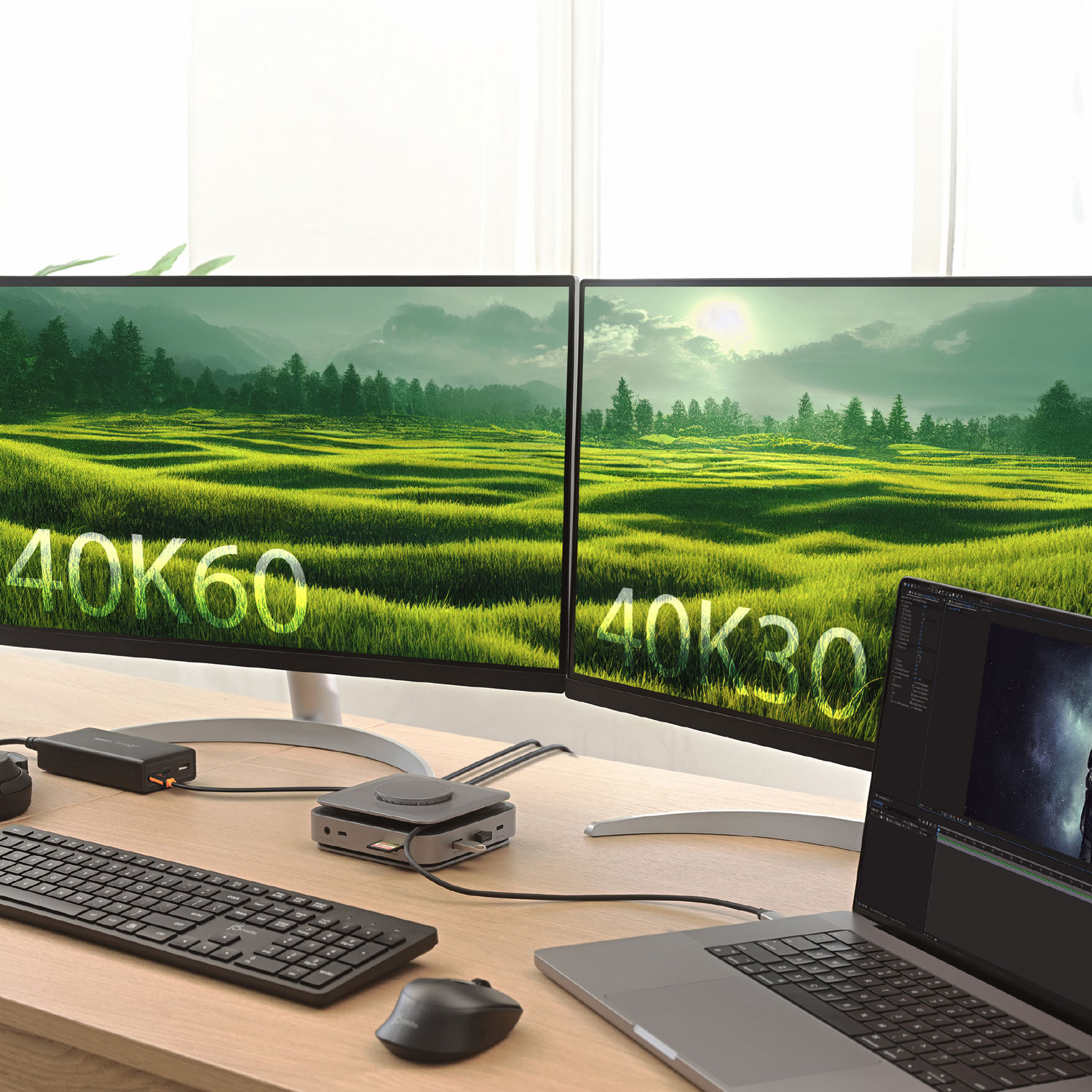 Station d'accueil double USB-C HDMI 4K de j5create - Gris cosmique