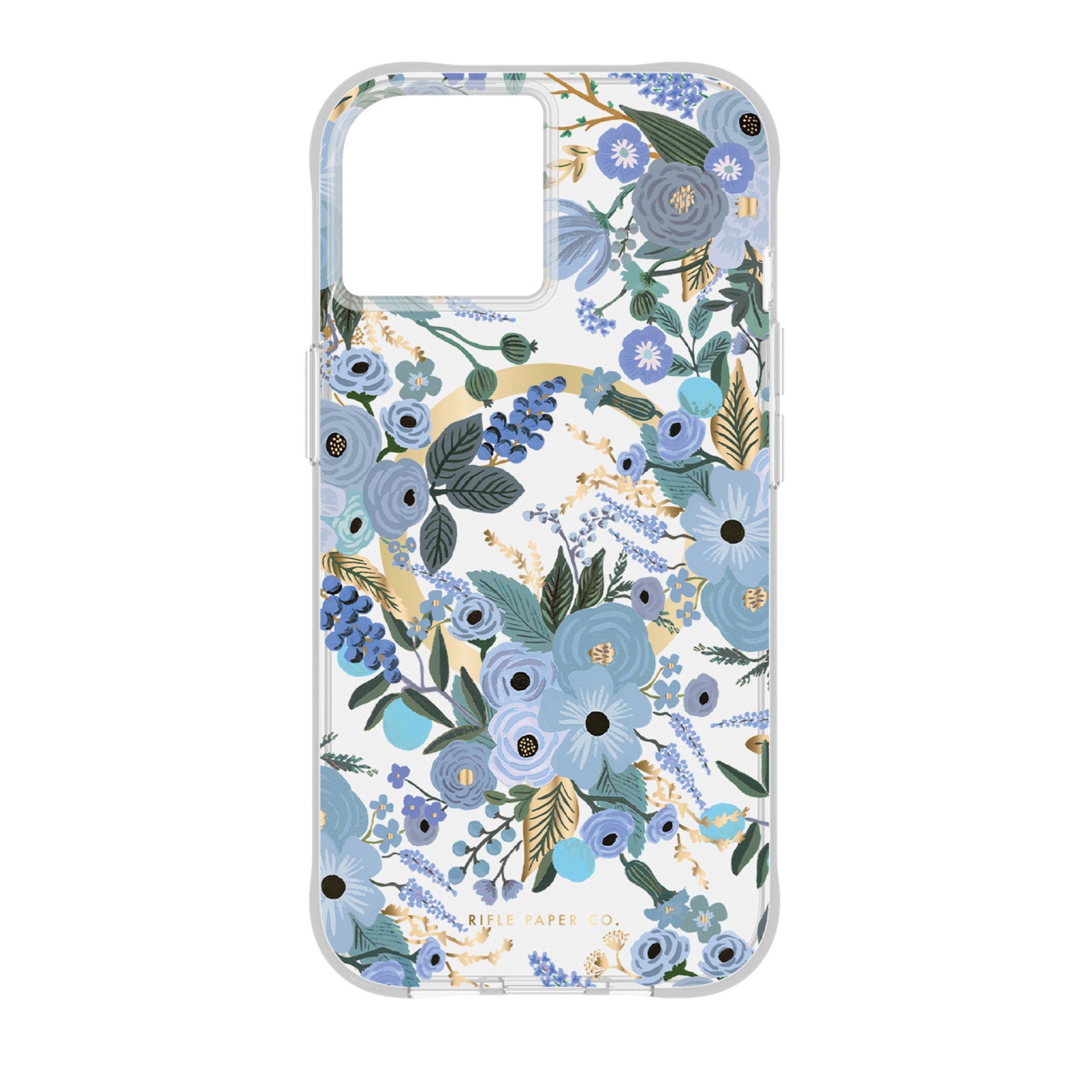 Rifle Paper Rifle Paper MageSafe iPhone: 15, 14, 13 Plastic Fitted Hard Shell Case – Blue