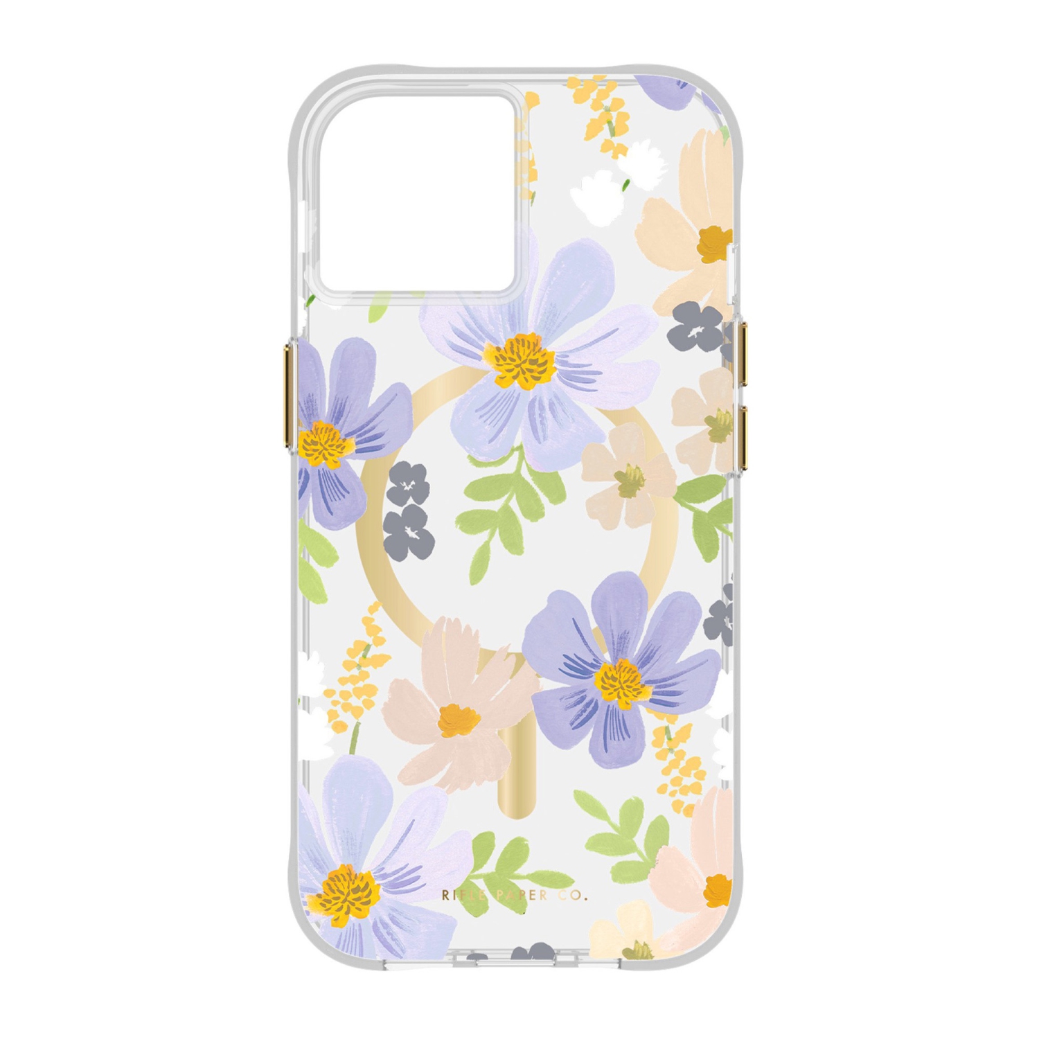 Rifle Paper Rifle Paper MageSafe iPhone: 15, 14, 13 Plastic Fitted Hard Shell Case – Blue