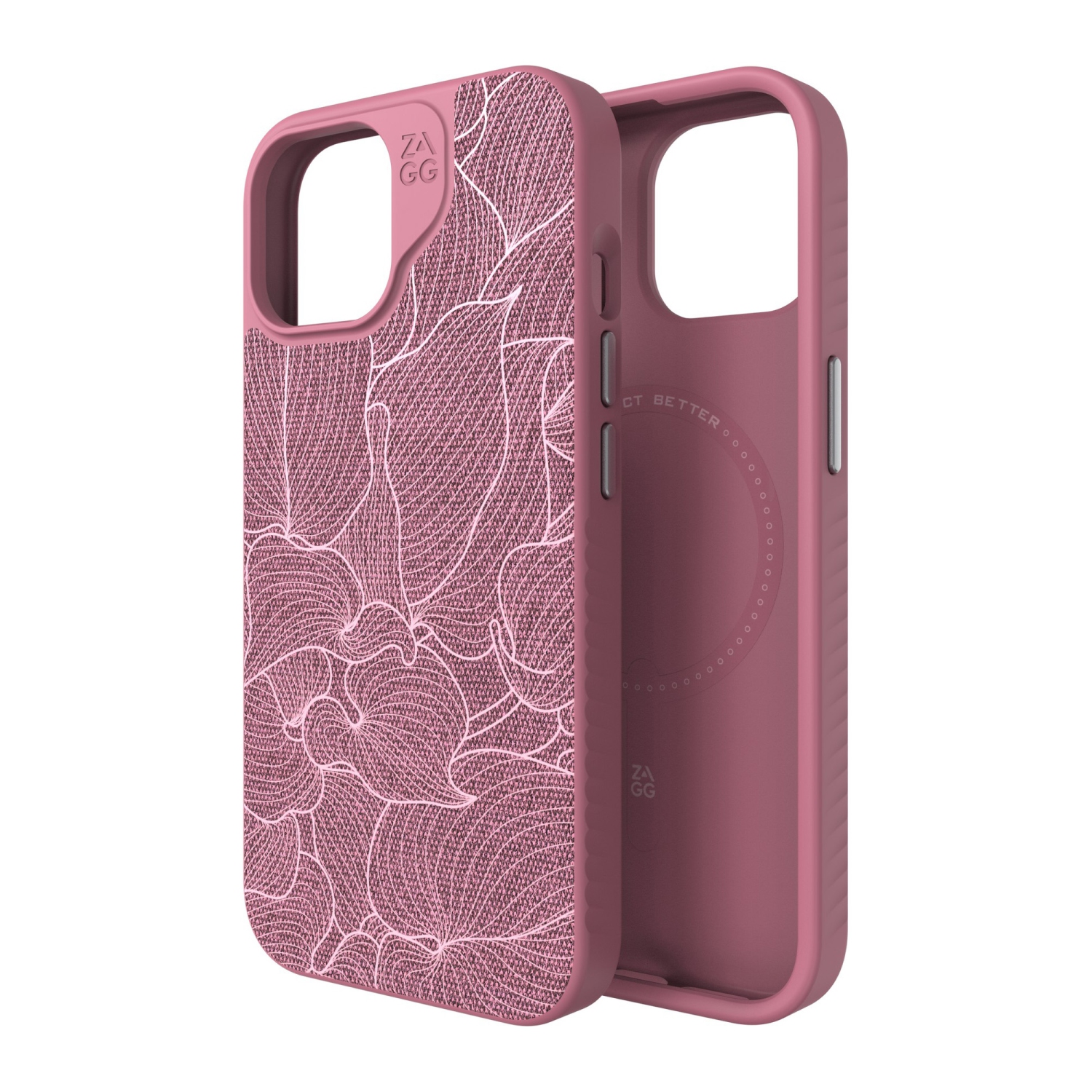ZAGG London Snap Case compatible with iPhone: 15, 14, 13 - pink