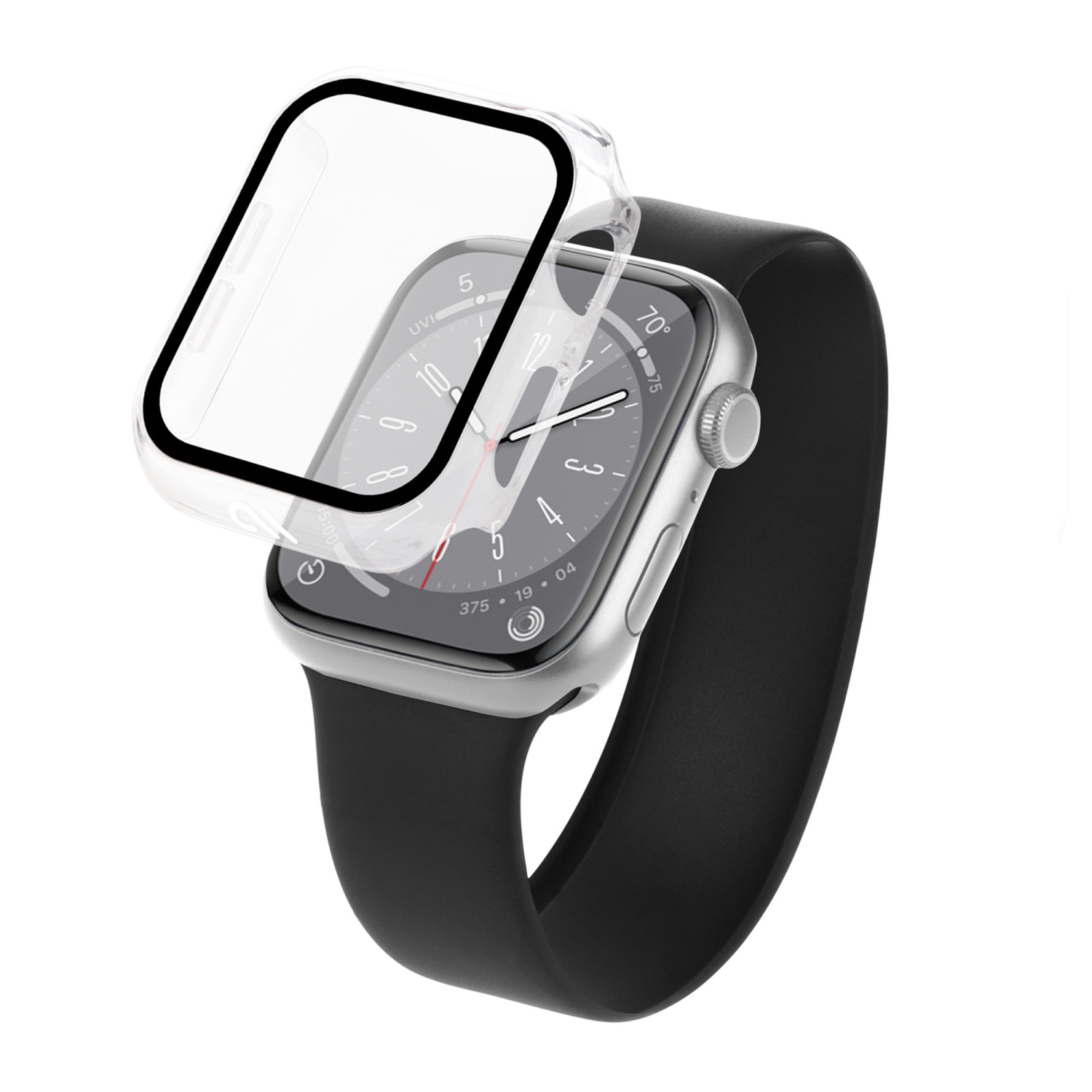 Apple Watch 44&nbsp;mm Case-Mate Tough avec protecteur d'écran en verre intégré - transparent