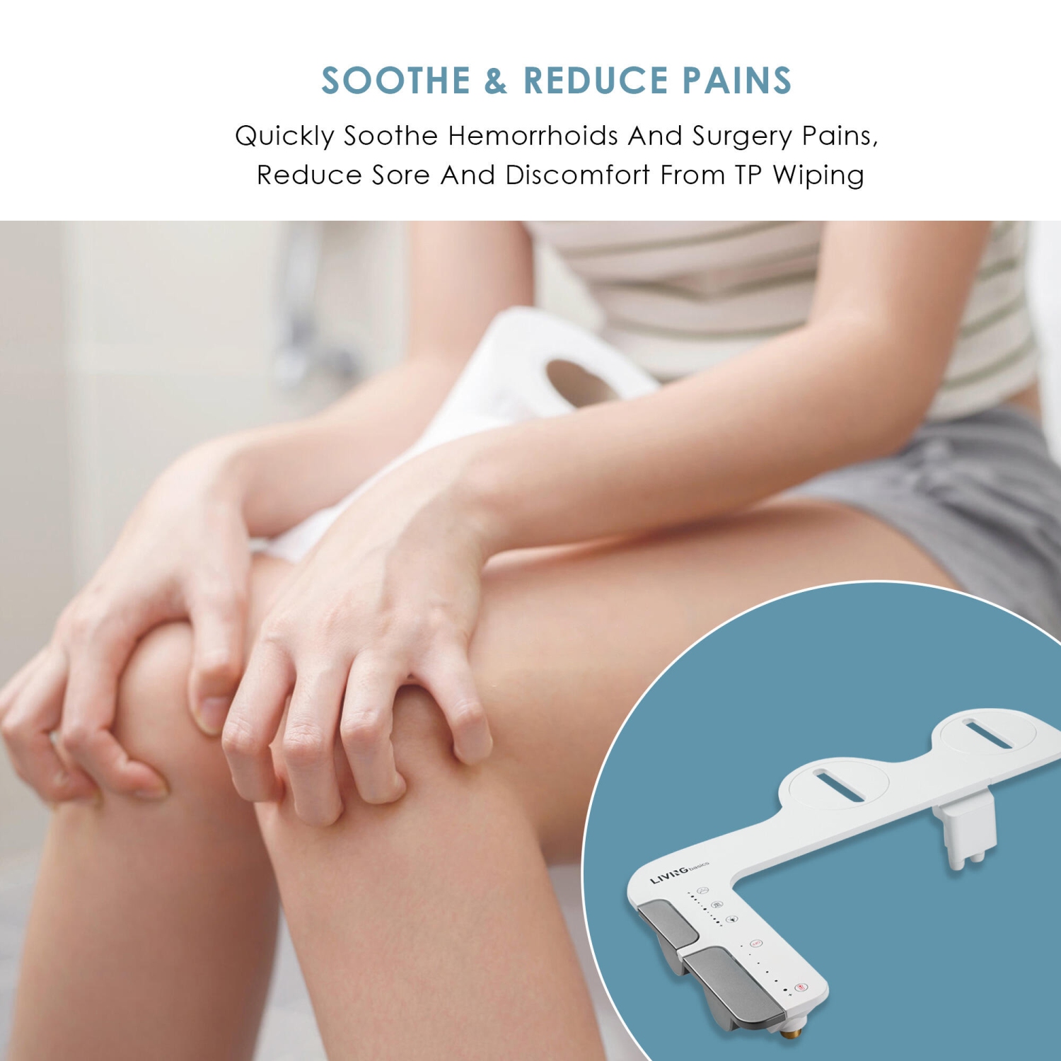 LIVINGbasics Ultra-Slim Bidet Attachment for Toilet Hot and Cold Self Cleaning Non-Electric Bidet