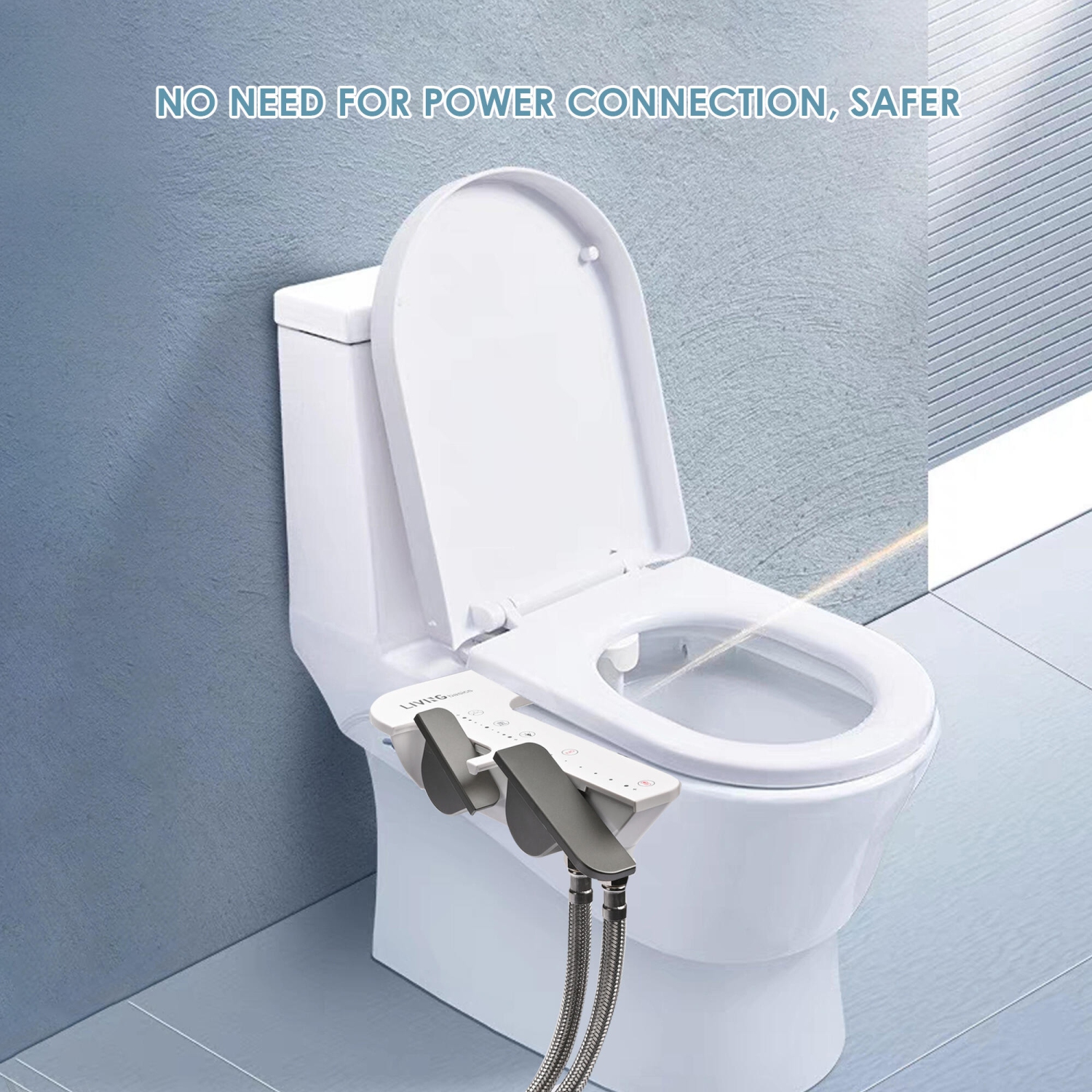 LIVINGbasics Ultra-Slim Bidet Attachment for Toilet Hot and Cold Self Cleaning Non-Electric Bidet