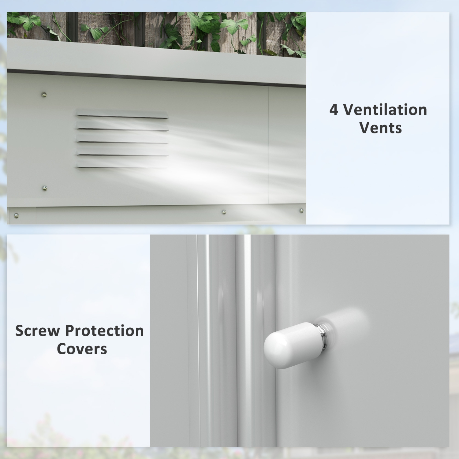 Remise extérieure Outsunny de 6 x 4 pi, range-outils de jardin en métal, portes coulissantes verrouillables et évents pour pelouse de jardin, gris