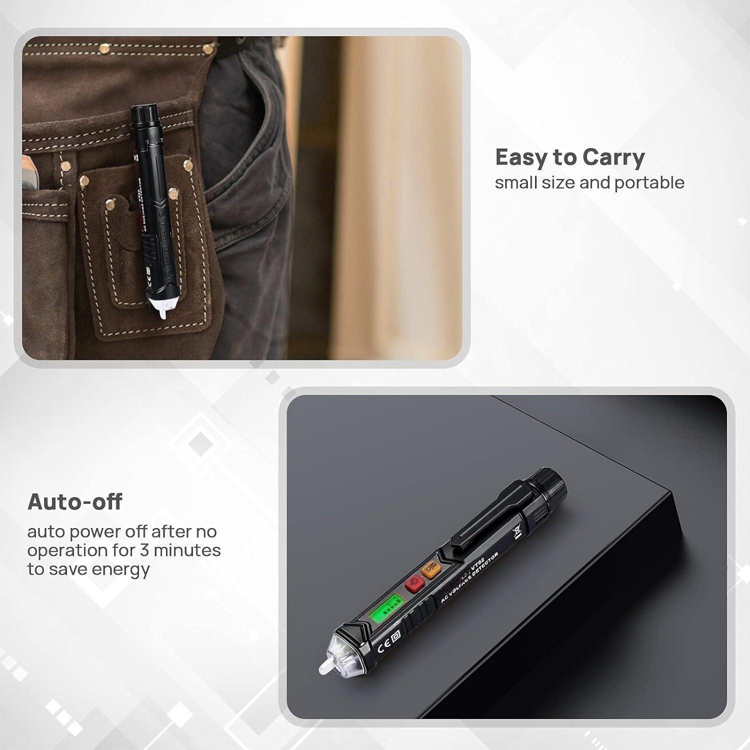 Contact AC Voltage Tester with Adjustable Sensitivity, LCD Display -VT02