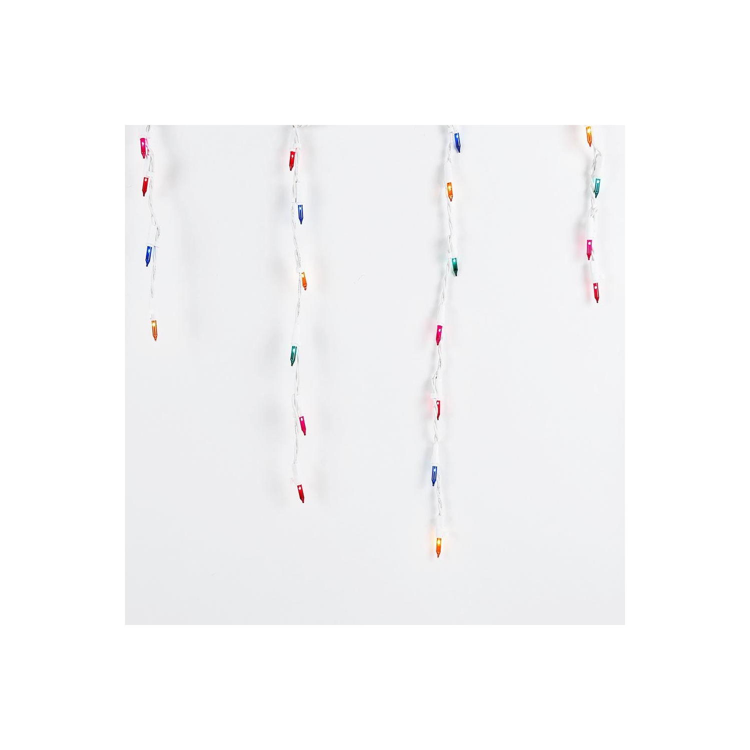Novelty Lights 9 Foot Clear Outdoor Christmas Icicle Light Set, White Wire, Medium Drop, 100 Light