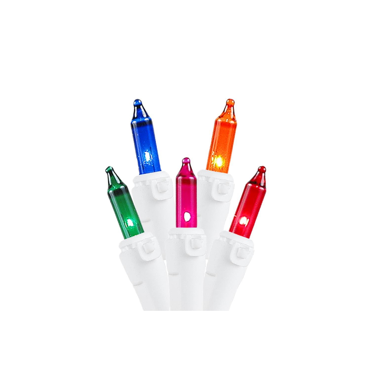 Novelty Lights 9 Foot Clear Outdoor Christmas Icicle Light Set, White Wire, Medium Drop, 100 Light