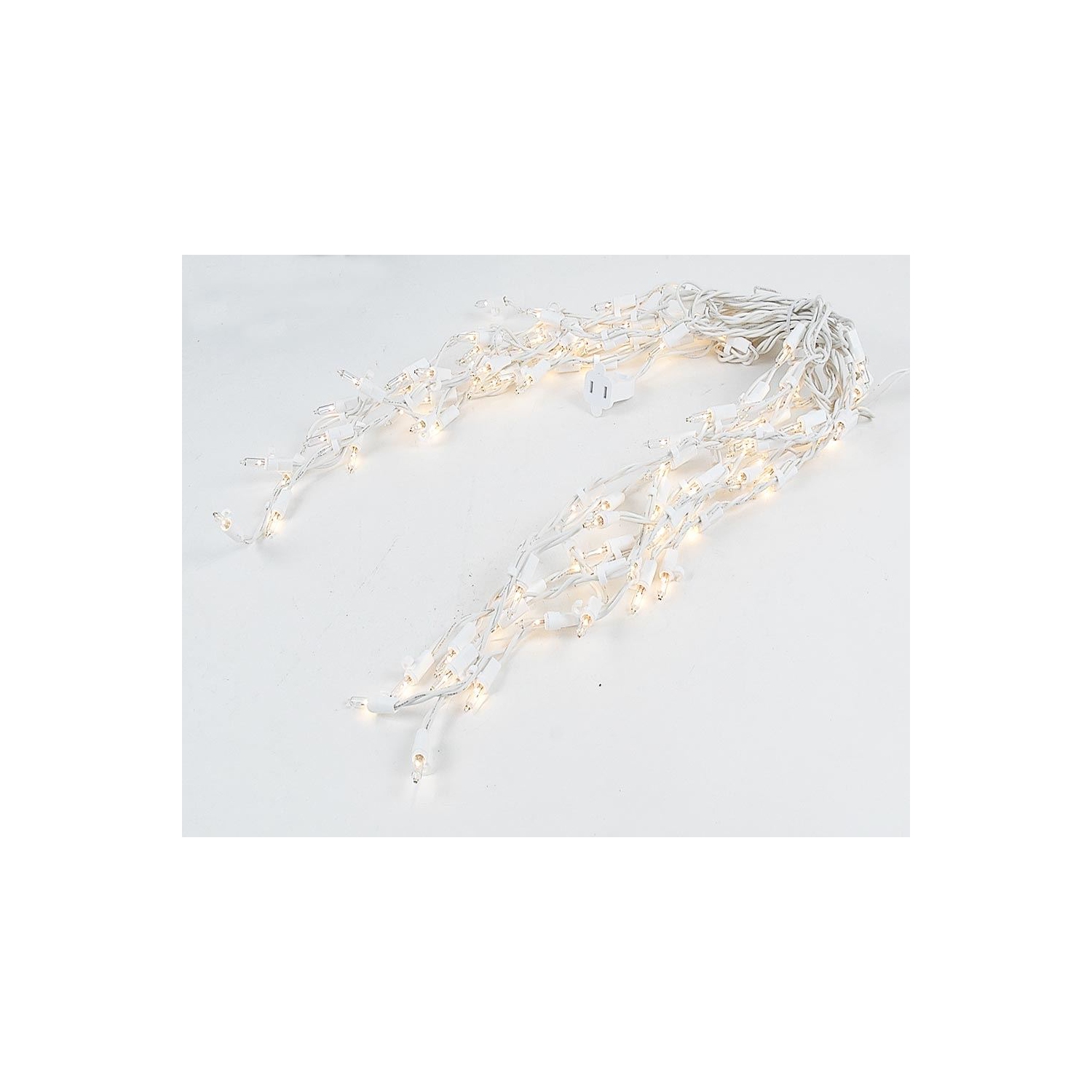 Novelty Lights 9 Foot Clear Outdoor Christmas Icicle Light Set, White Wire, Medium Drop, 100 Light