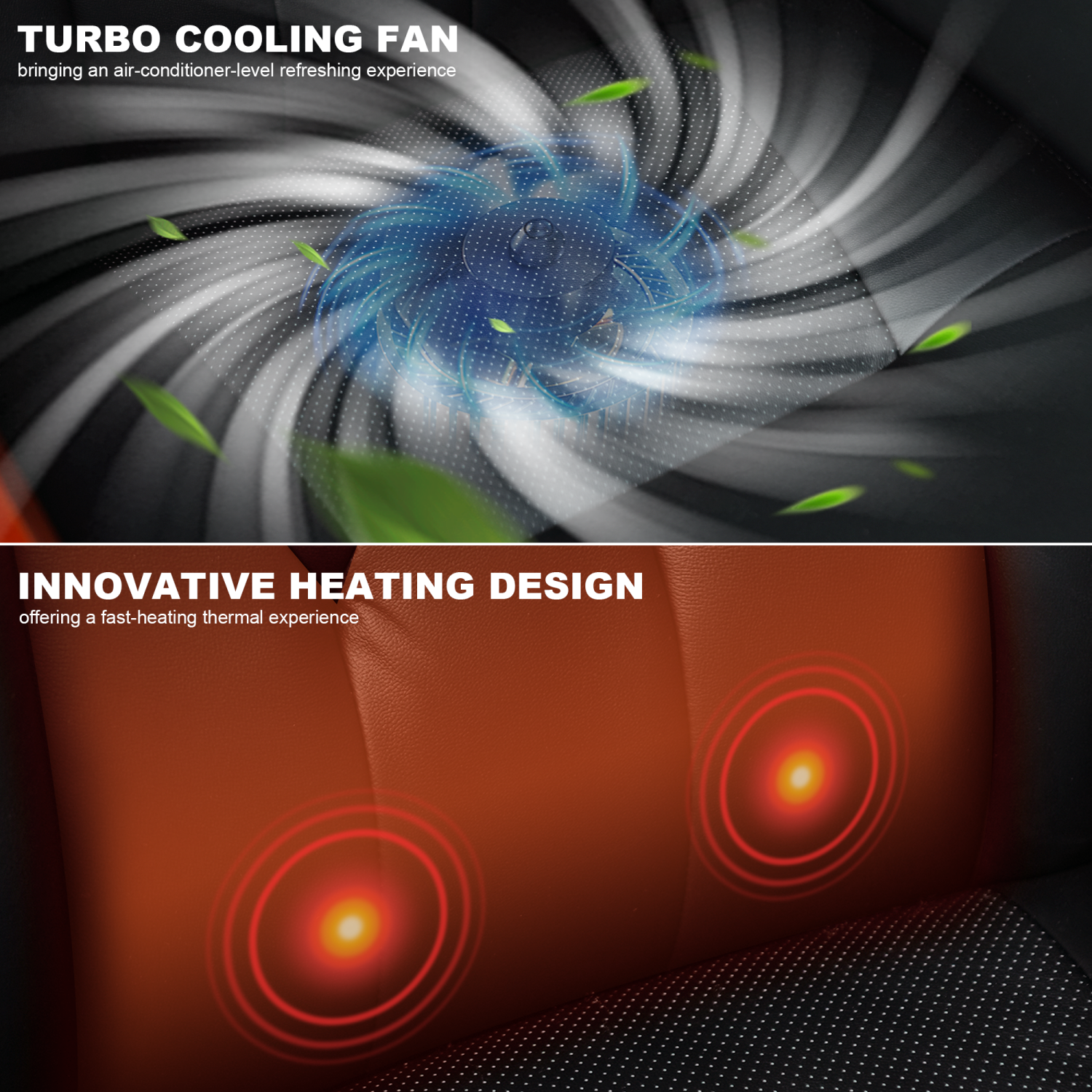 Fauteuil de direction inclinable et chauffant Kinnls Cameron en cuir véritable, repose-pieds rétractable et appuie-tête réglable